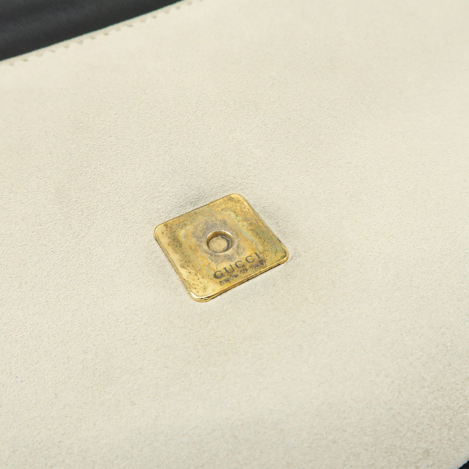 GUCCI Bamboo Suede Shoulder Bag Hand Bag Light Gray 001.4047