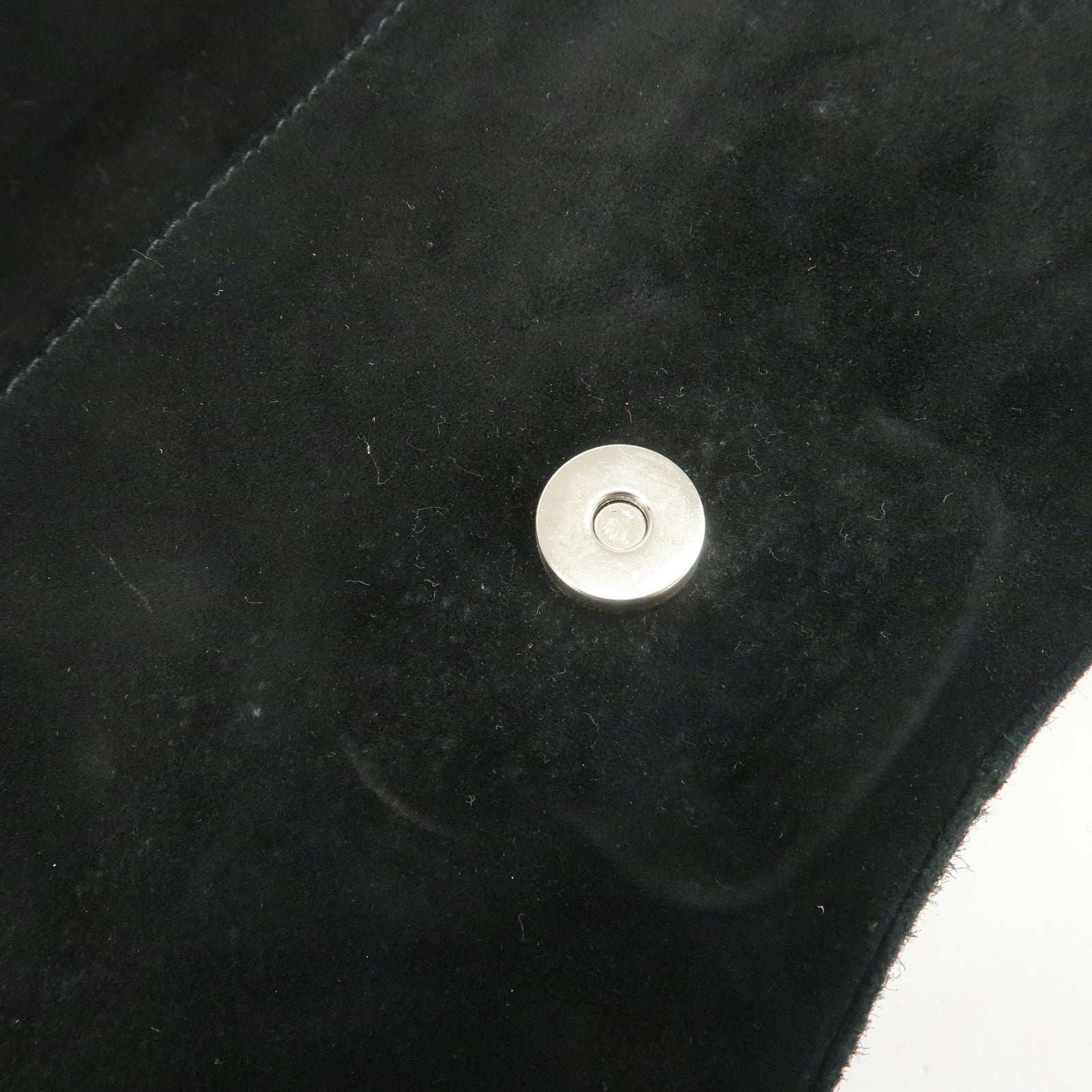 Ferragamo Gancini Suede Leather Shoulder Bag Hand Bag Black