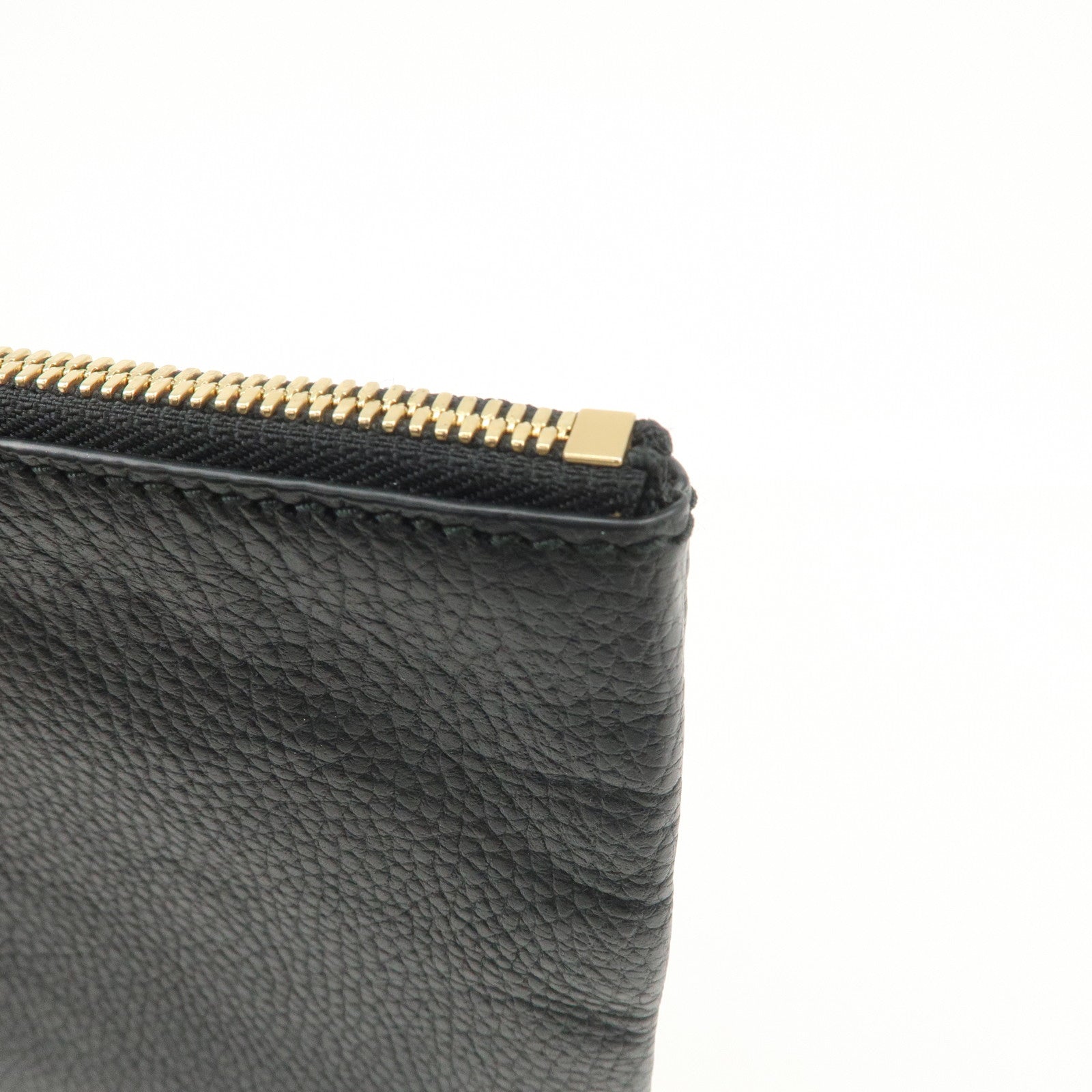 GUCCI Bamboo Leather Clutch Bag Second Bag Black 449653 Used