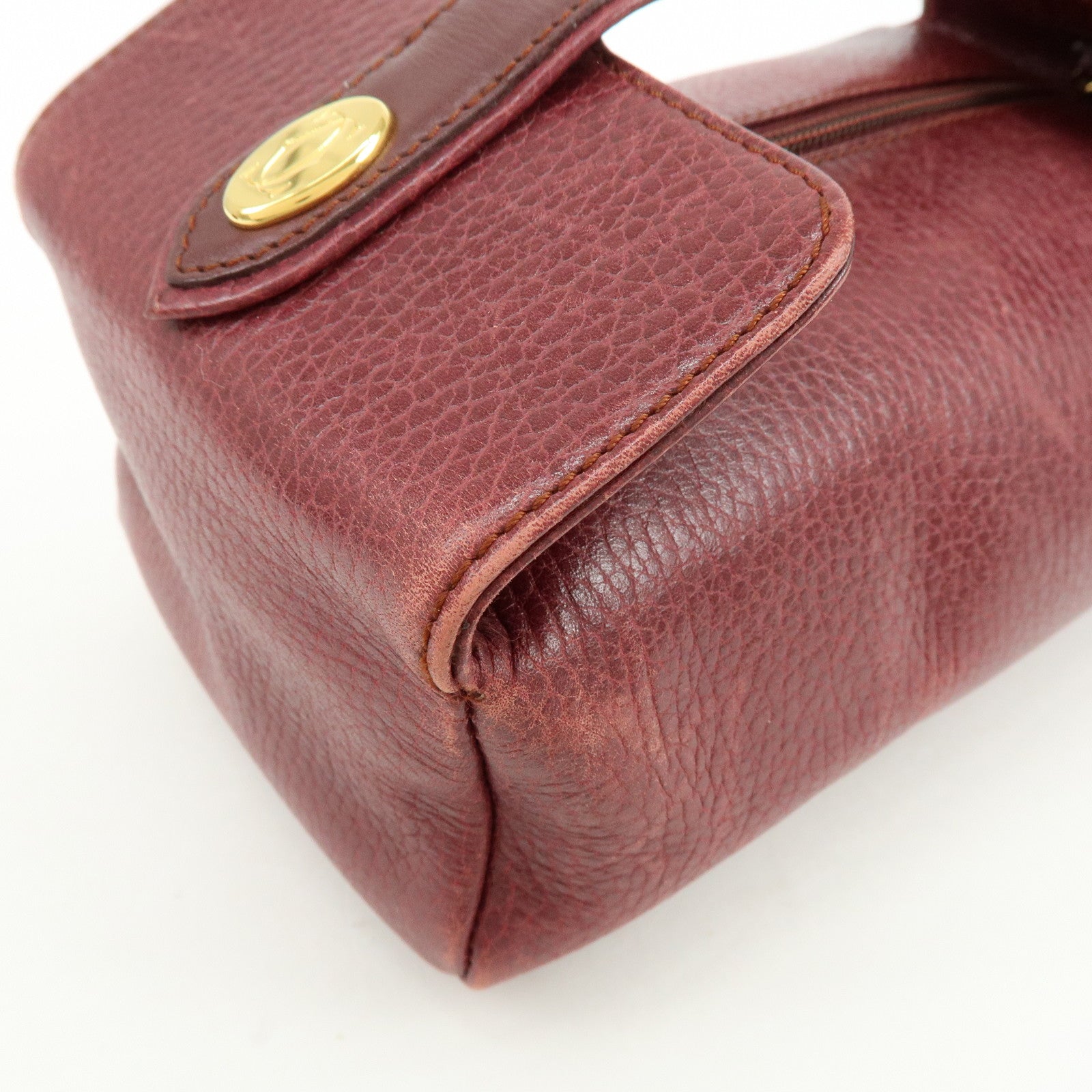 Cartier Must de Cartier Trinity Leather Hand Bag Tote Bag Bordeaux