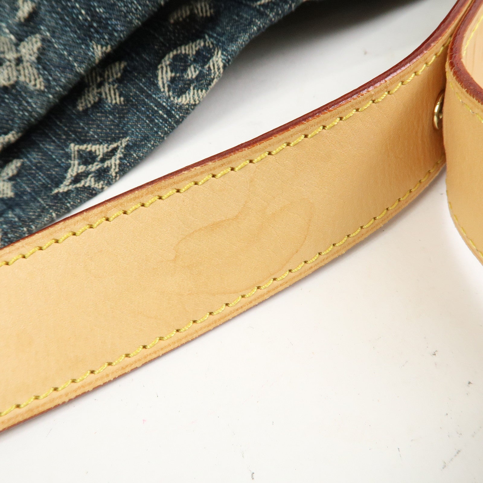 Louis Vuitton Monogram Denim Daily GM Shoulder Bag Gris Bleu M40493