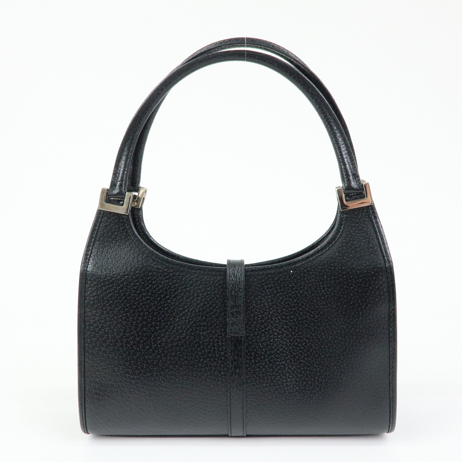 GUCCI Jackie Leather Hand Bag Black 0021068