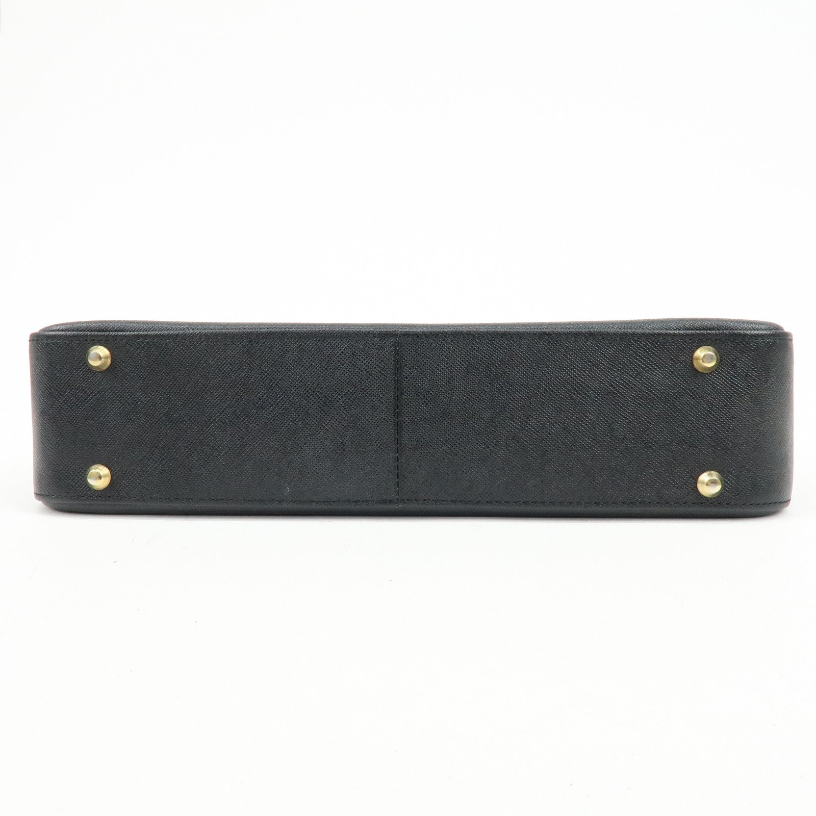 BURBERRY Logo Leather Flap Shoulder Bag Hand Bag Black
