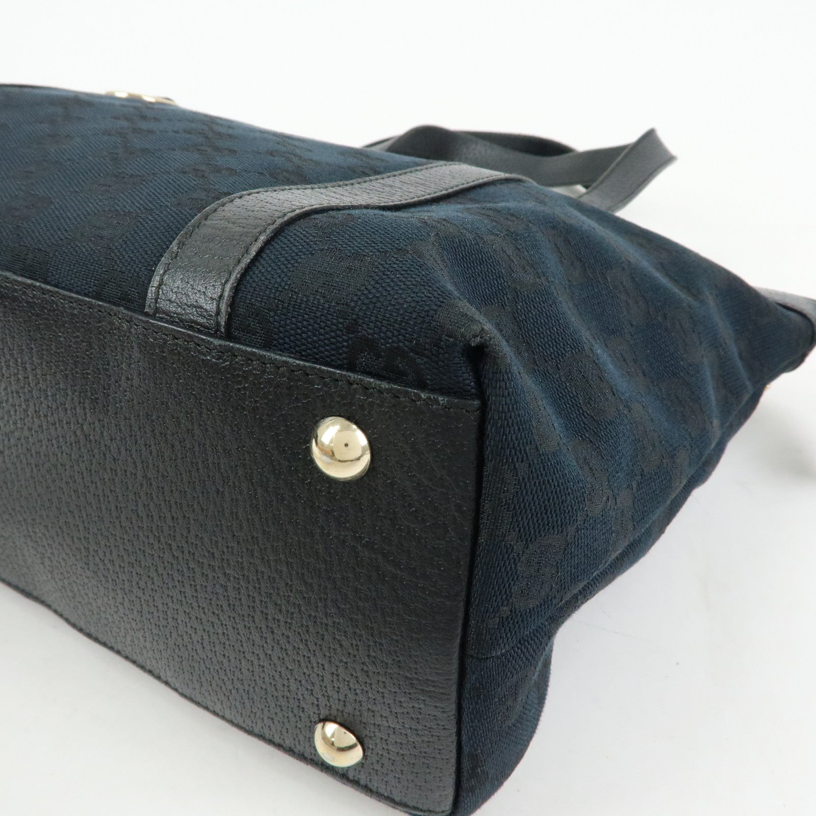 GUCCI Abbey GG Canvas Leather Tote Bag Shoulder Bag Black 141470