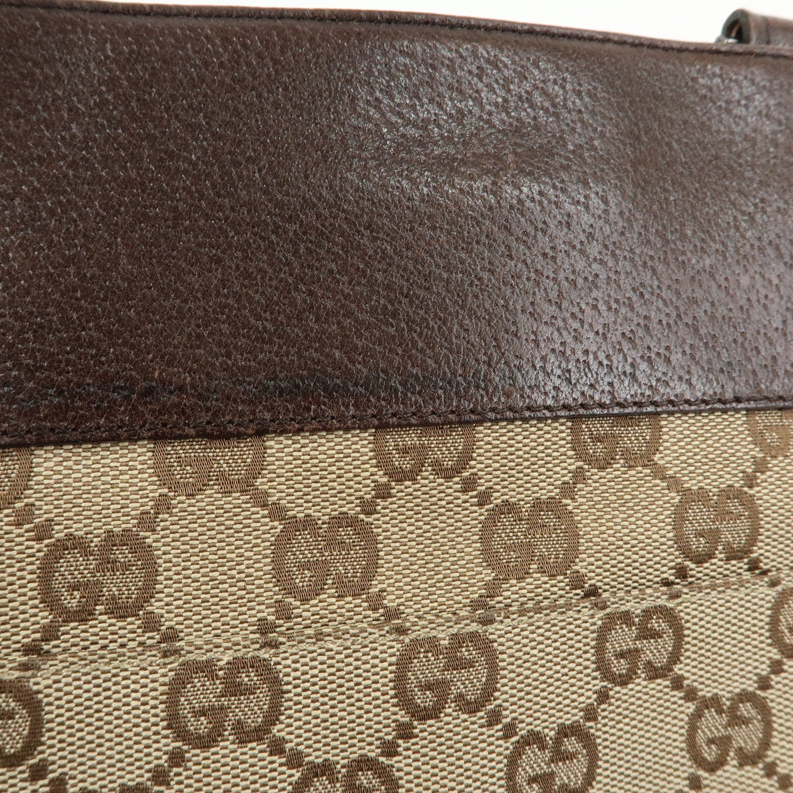 GUCCI GG Canvas Leather Shoulder Crossbody Bag Beige Brown 27639