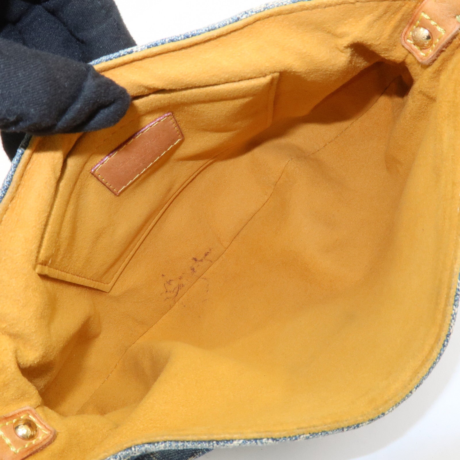 Louis Vuitton Monogram Denim Mini Pleaty Shoulder Bag Blue M95050