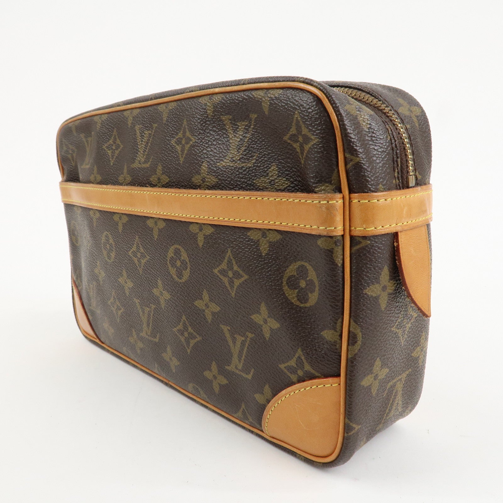 Louis Vuitton Monogram Compiegne 28 Pouch Clutch Bag Brown M51845 Used