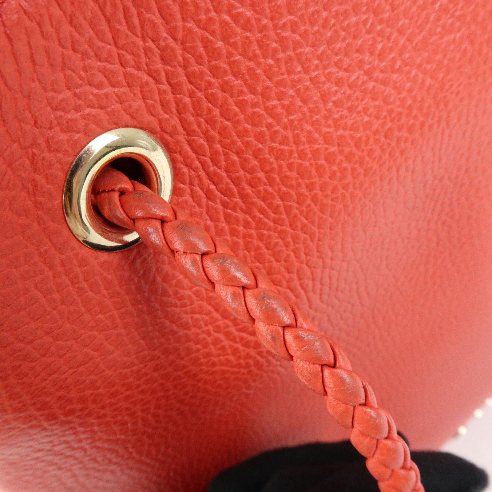 GUCCI Logo Leather Tote Bag Shoulder Bag Hand Bag Red 380118