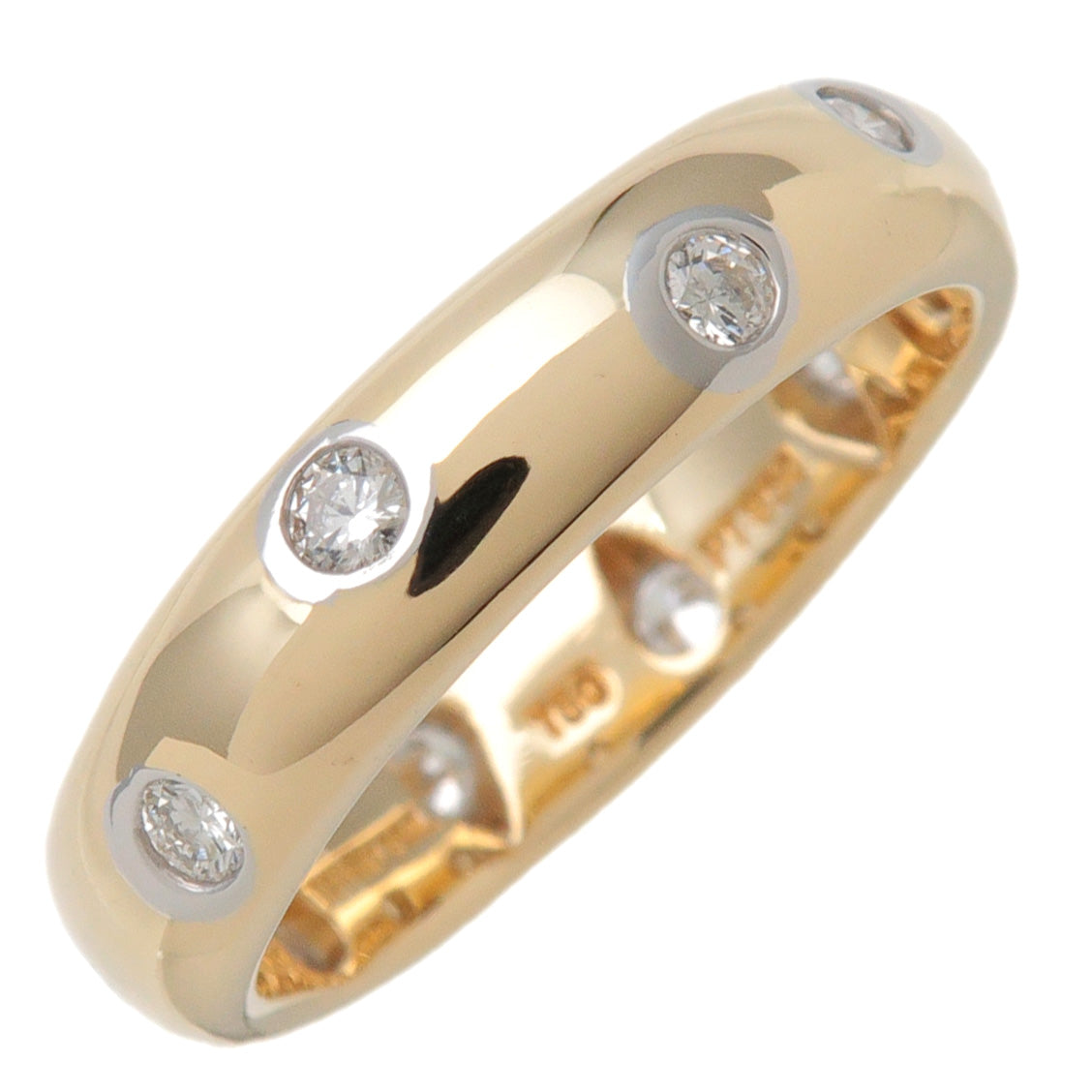 Tiffany&Co Dots Ring K18 750YG Yellow Gold 10P Diamond US4.5 EU48