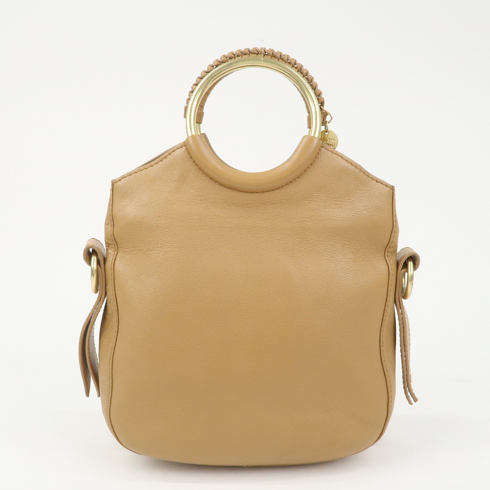 Chloe See by Chloe Leather 2Way Bag Hand Bag Shoulder Bag Beige