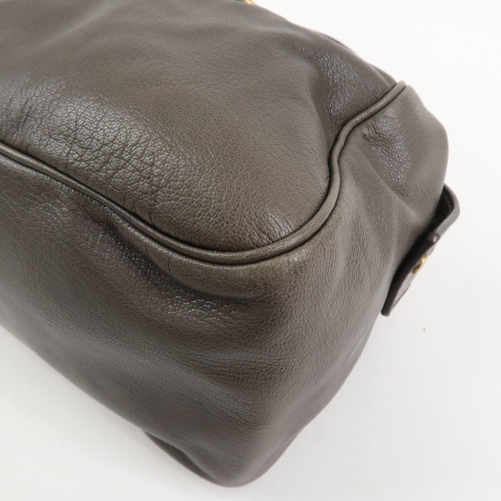 SAINT LAURENT PARIS Muse Leather Shoulder Bag Hand Bag Gray 168269