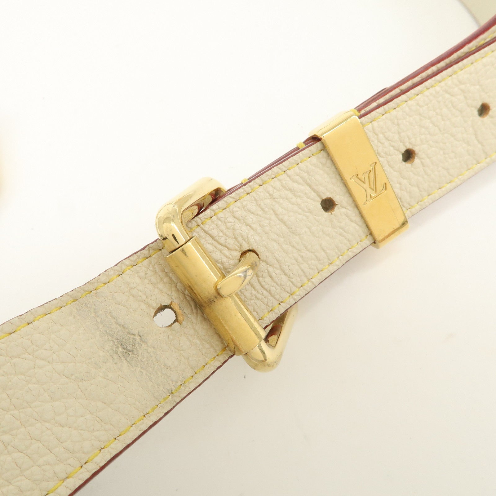 Louis Vuitton Ceinture Suhari Large Leather Belt Blanc M6870U