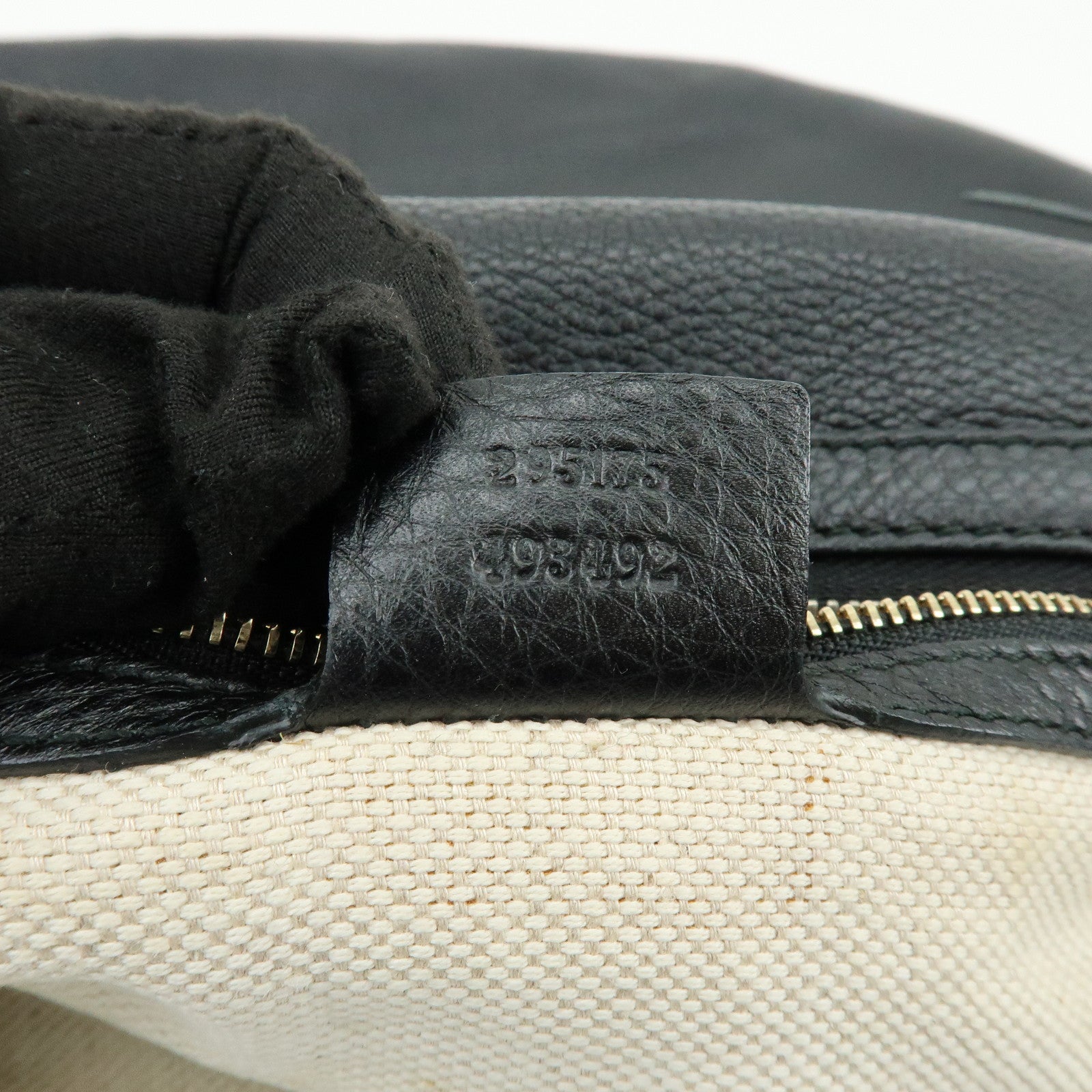 GUCCI SOHO Interlocking G Leather Shoulder Bag Black 295175