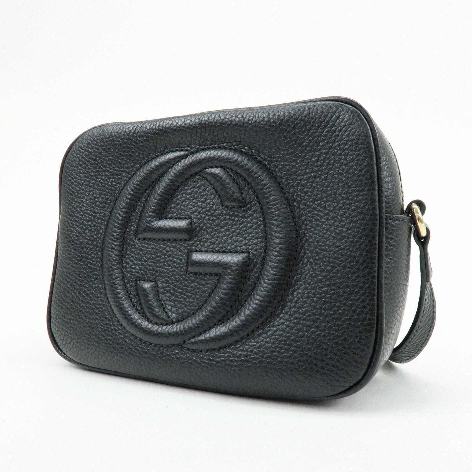 GUCCI SOHO Leather Small Disco Shoulder Crossbody Bag Black 722319