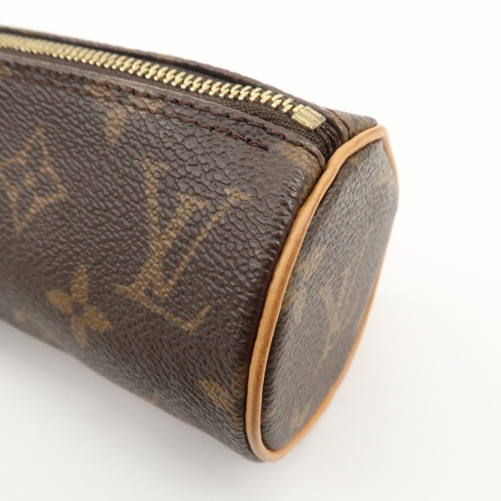 Louis Vuitton Monogram Trousse Ronde Pen Case Brown M47630