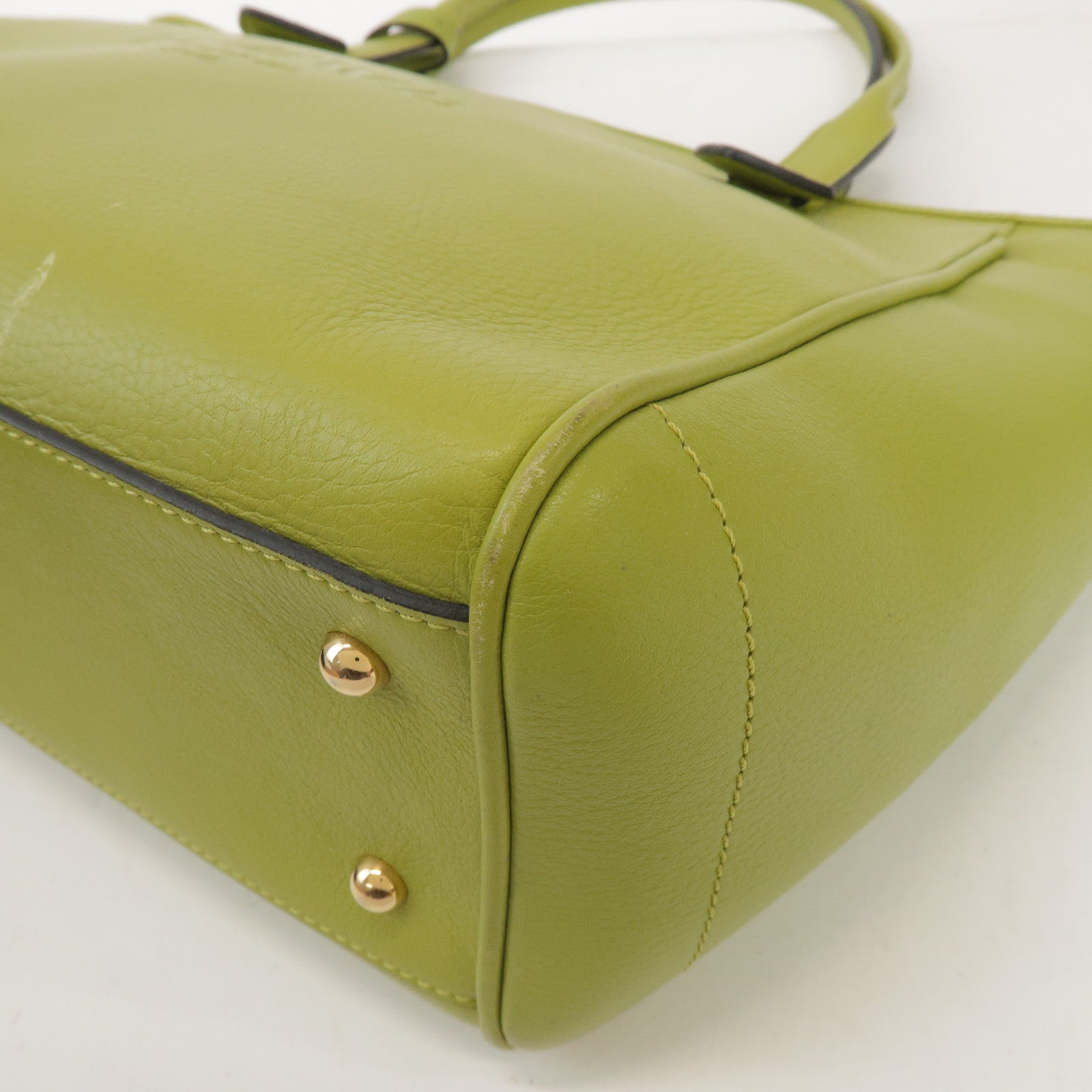 LOEWE Heritage Calf Leather Tote Bag Shoulder Bag Light Green