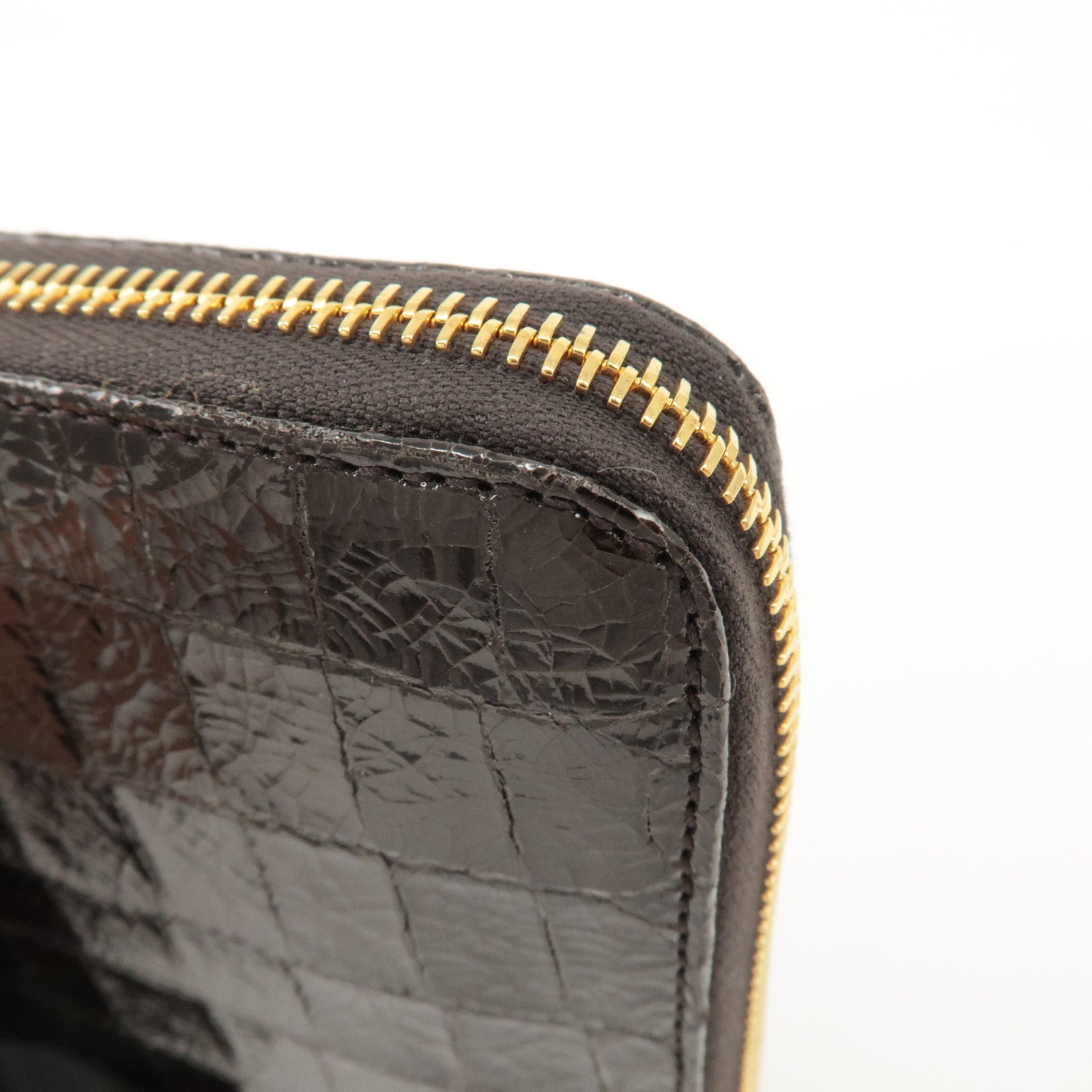 MIU MIU Logo Leather Agenda Panner Cover Gold HDW Black Used