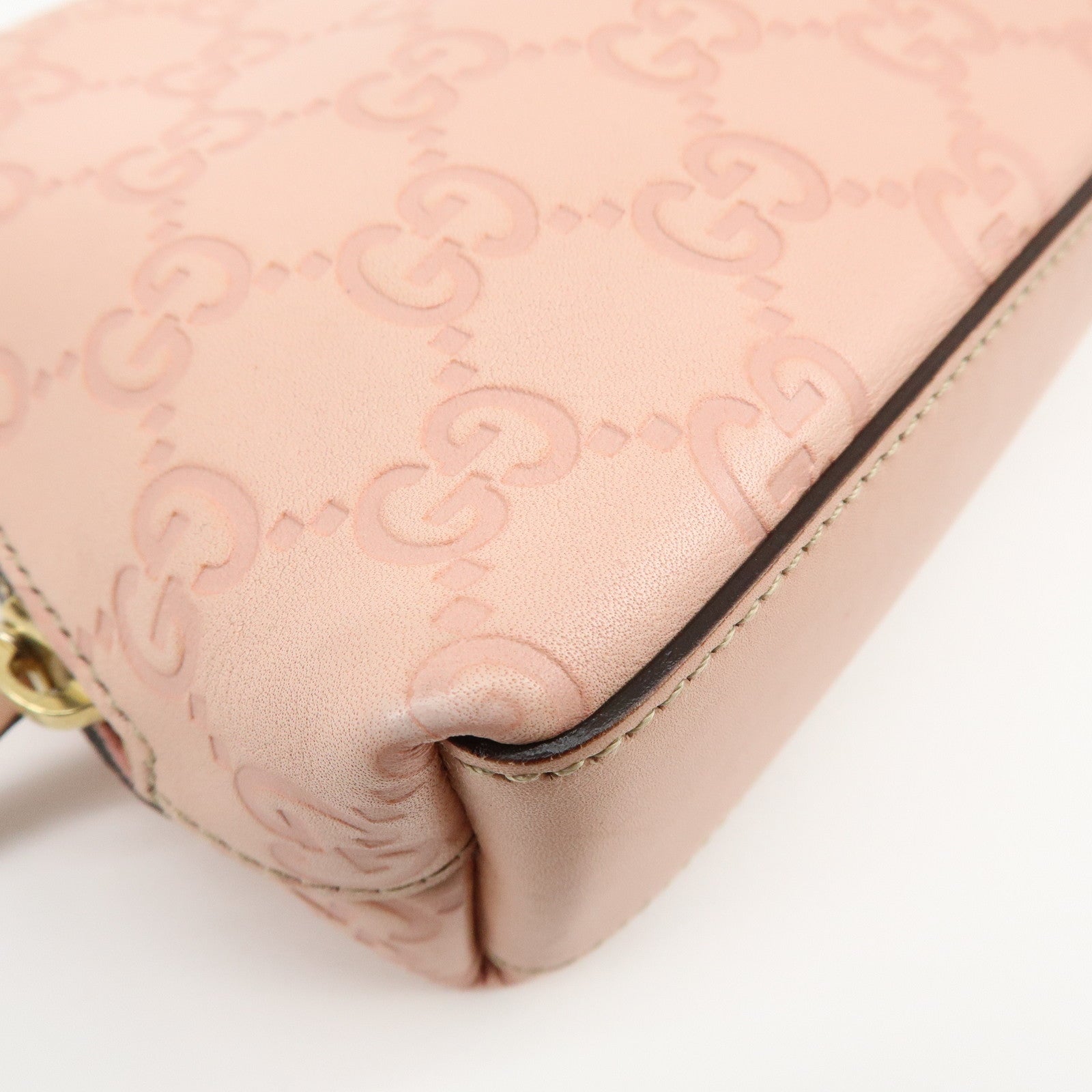 GUCCI Guccissima Leather Cosmetic Pouch Accessory Pouch Pink 141810