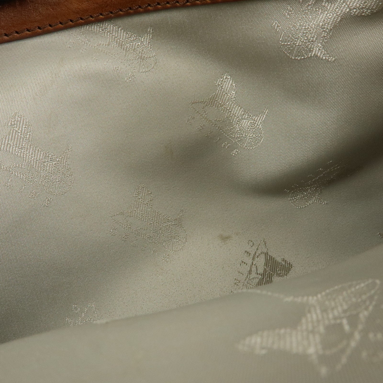 CELINE Logo Leather Boogie Bag Hand Bag Tote Bag Brown