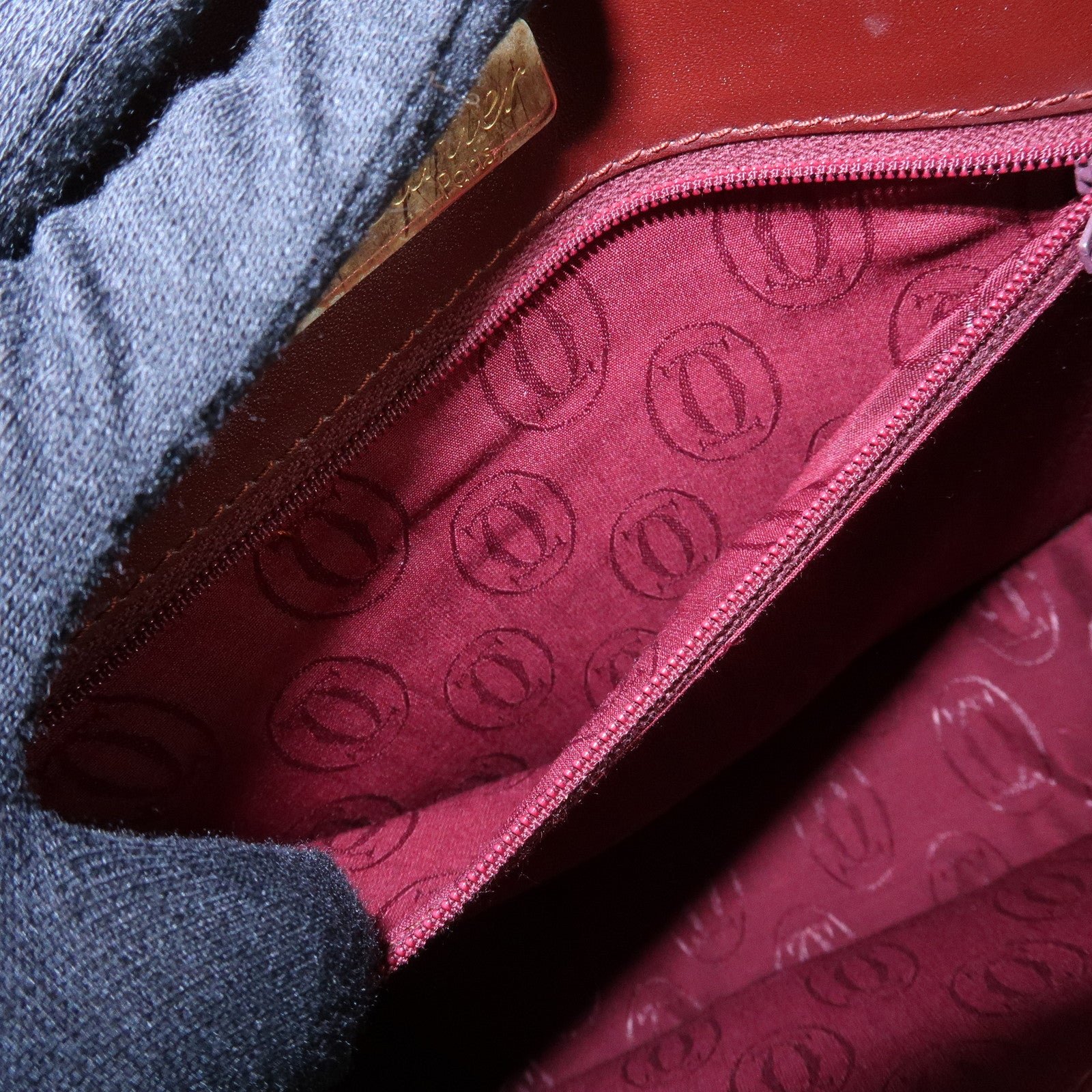 Cartier Must de Cartier Leather Shoulder Bag Crossbody Bag Bordeaux