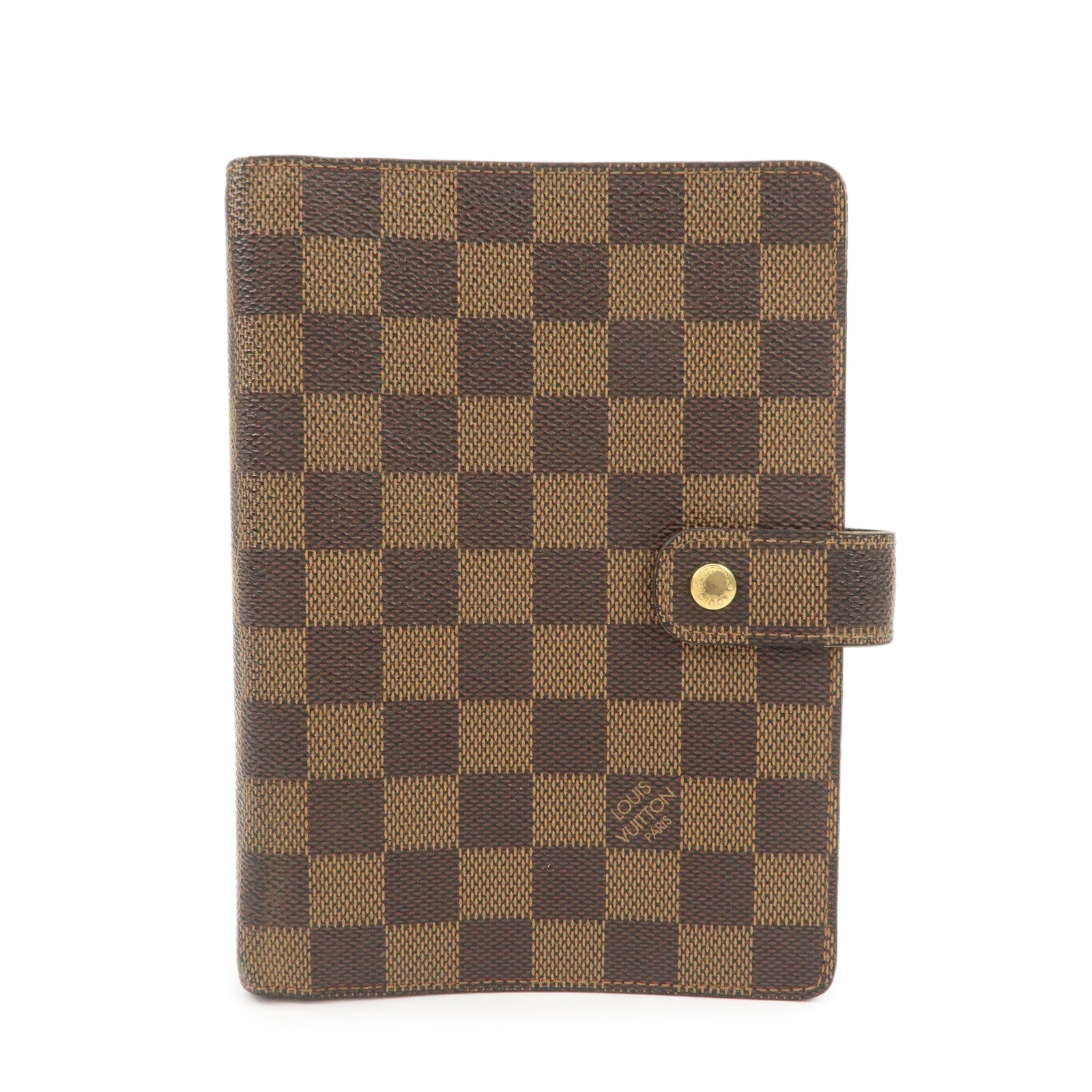 Louis Vuitton Damier Canvas Agenda MM Planner Cover Brown R20240 Used