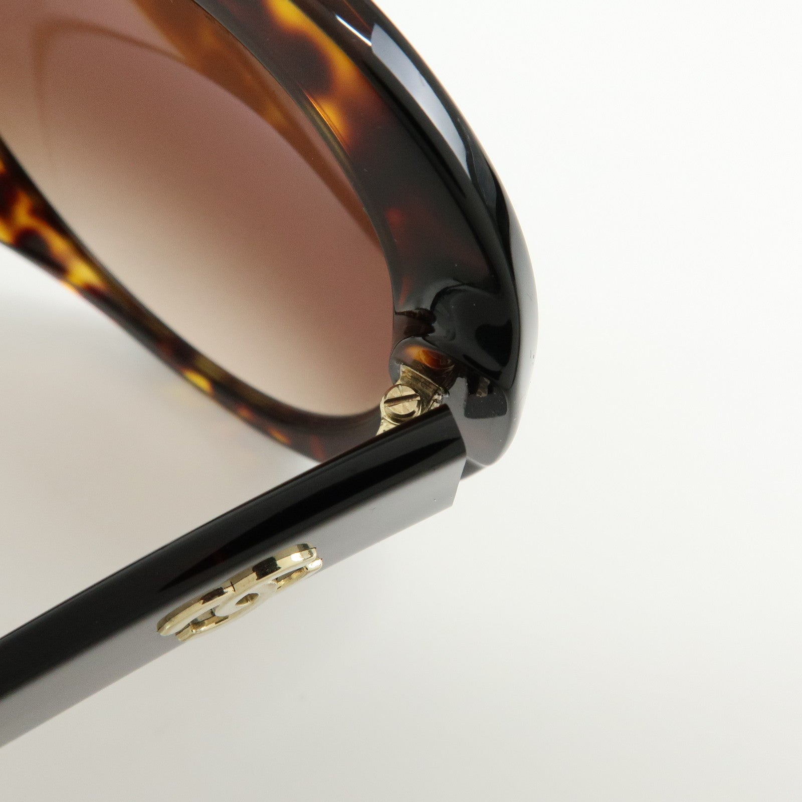 CHANEL COCO Mark Plastic Sunglasses Brown 5372-A 56□19 140