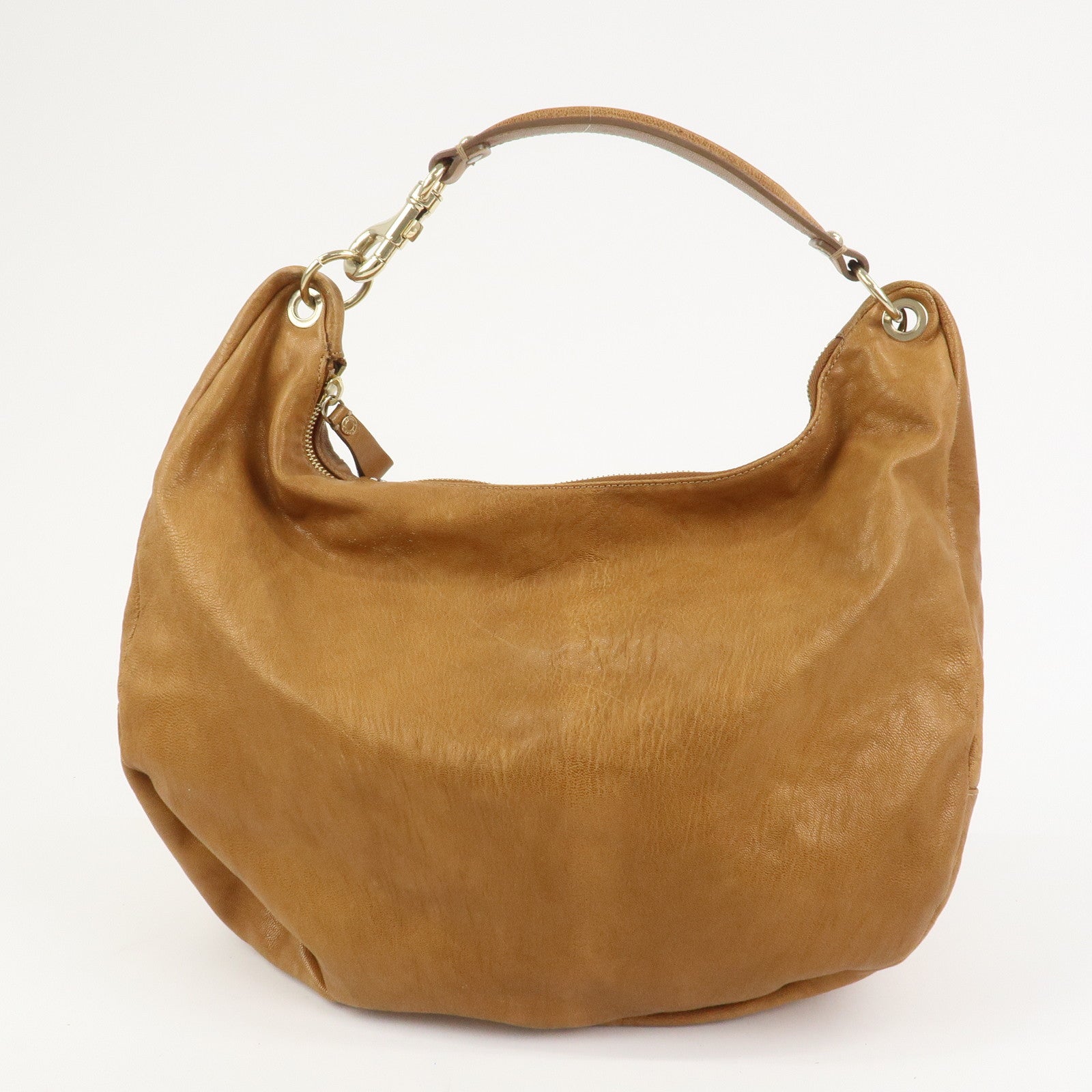 JIMMY CHOO Zodiac Sky Bag Leather Shoulder Bag Light Brown