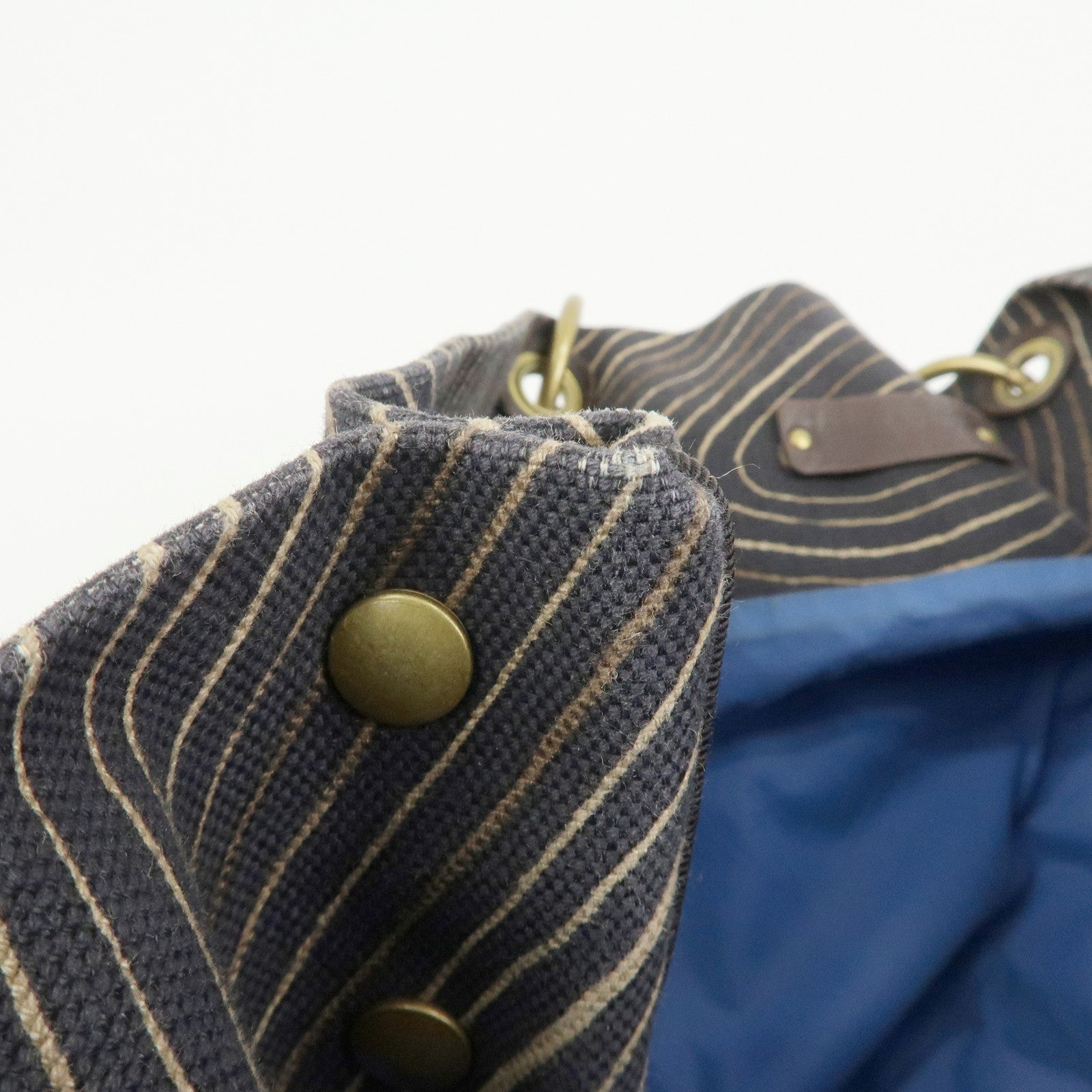 BOTTEGA VENETA Canvas Leather Tote Bag Hand Bag Brown