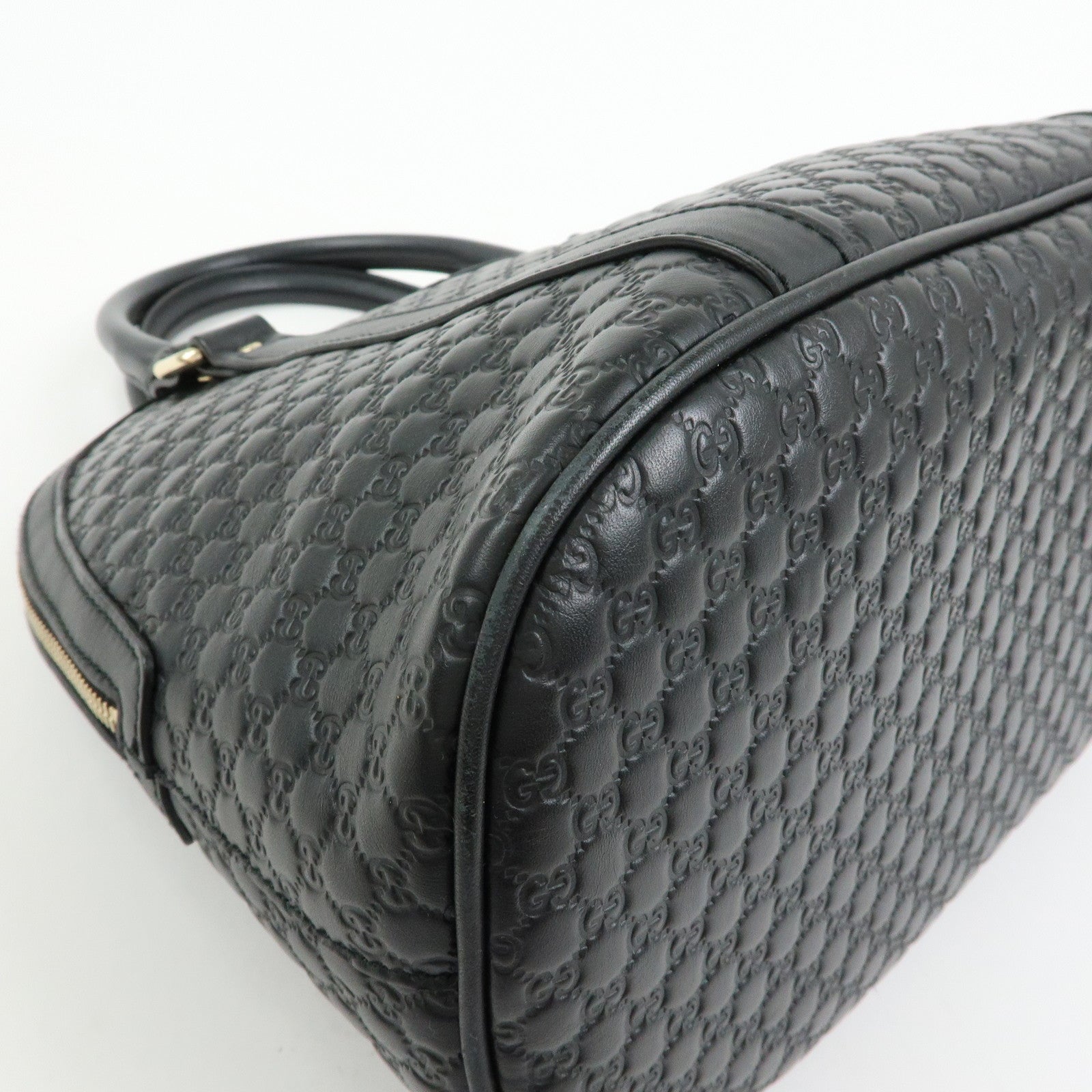 GUCCI Microguccissima Leather 2WAY Bag Hand Bag Black 449663