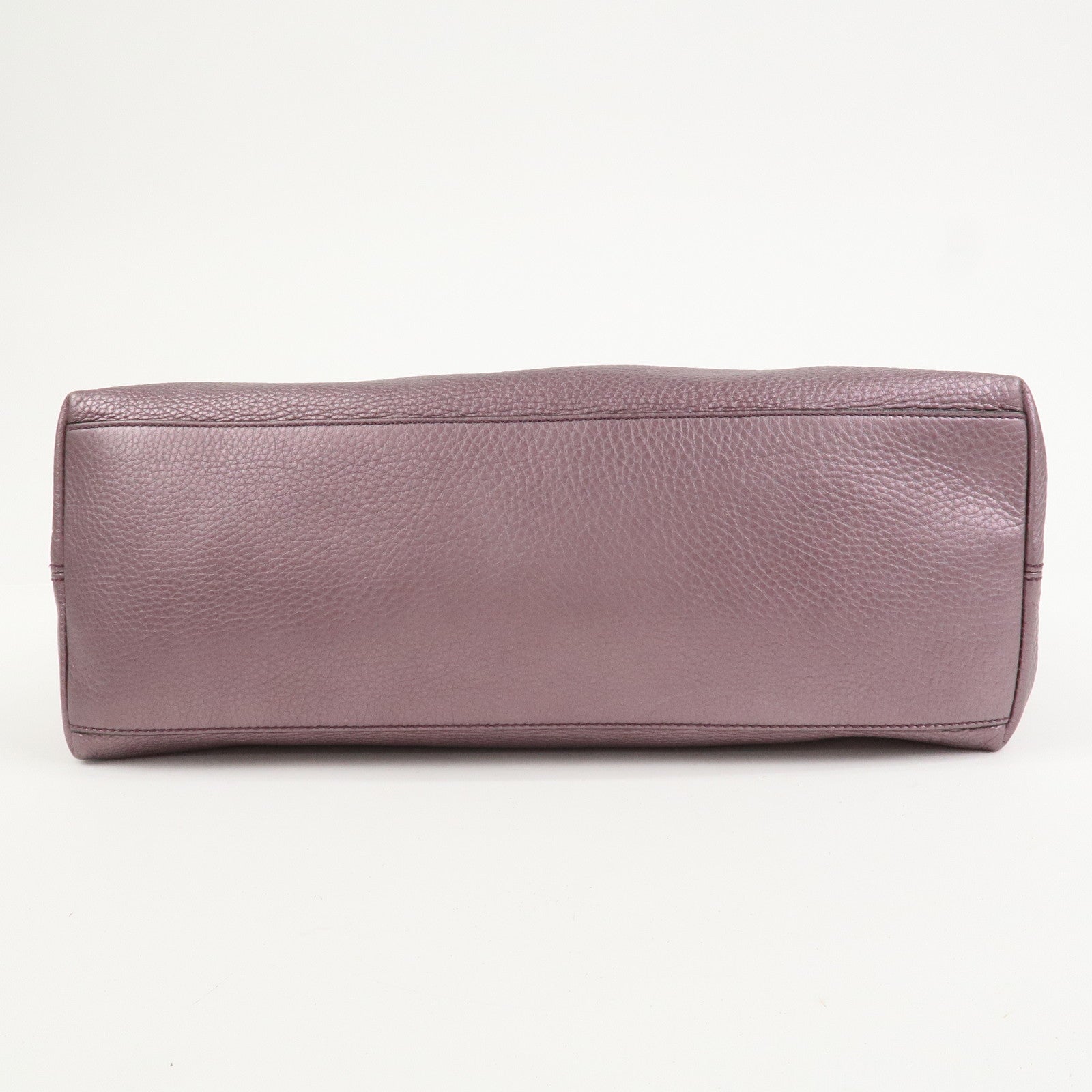 GUCCI SOHO Logo Leather Chain Shoulder Bag Metallic Purple 308982