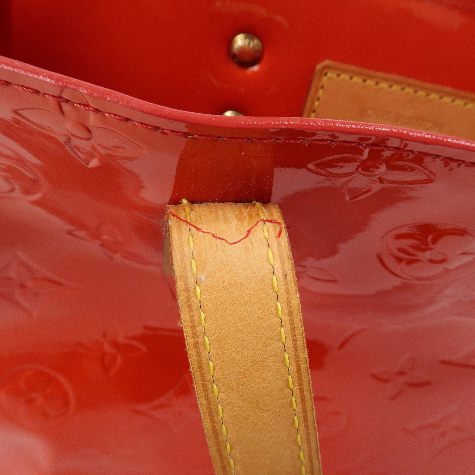 Louis Vuitton Monogram Vernis Lead PM Hand Bag Rouge M91088