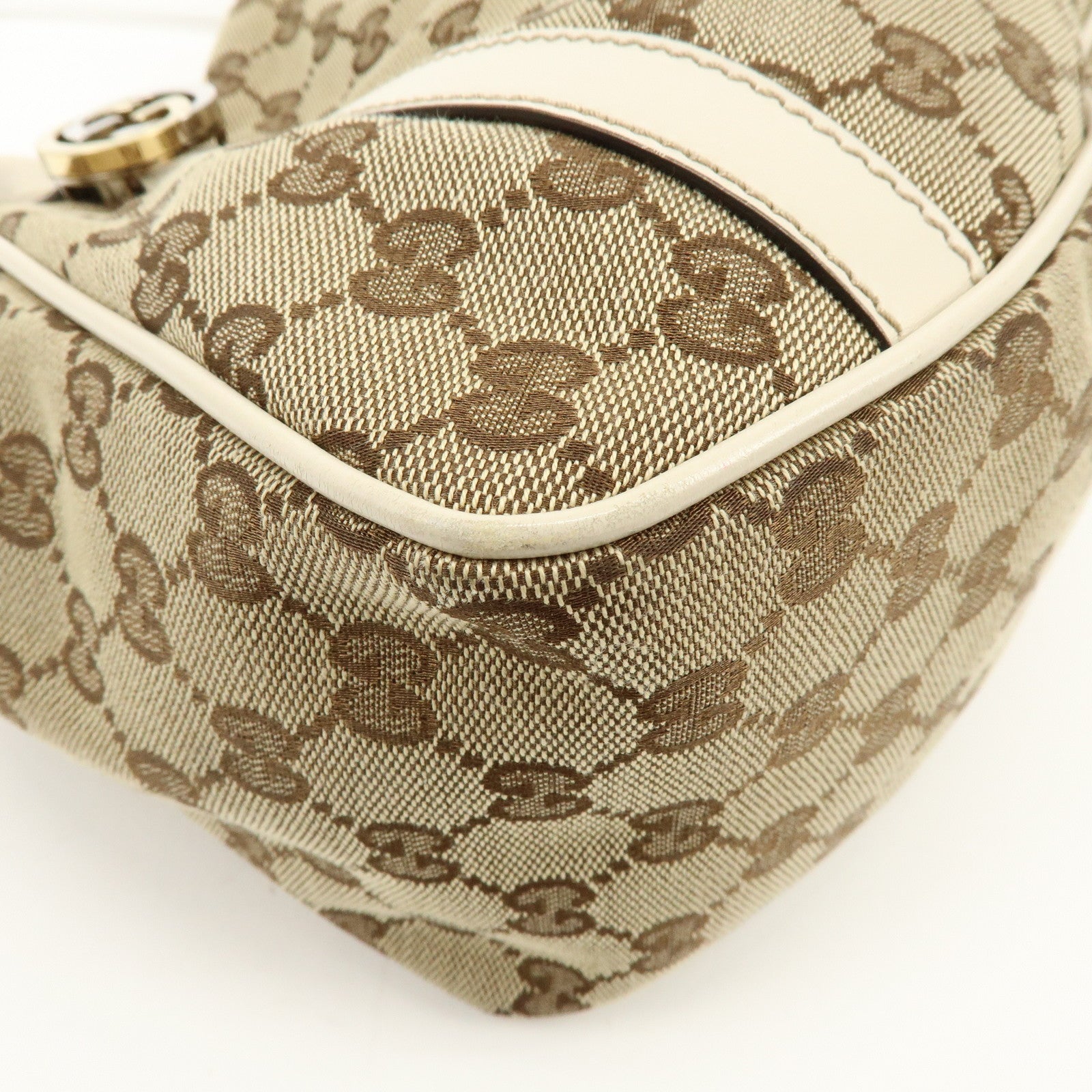 GUCCI Interlocking G GG Twins Canvas Leather Tote Bag Beige 232963