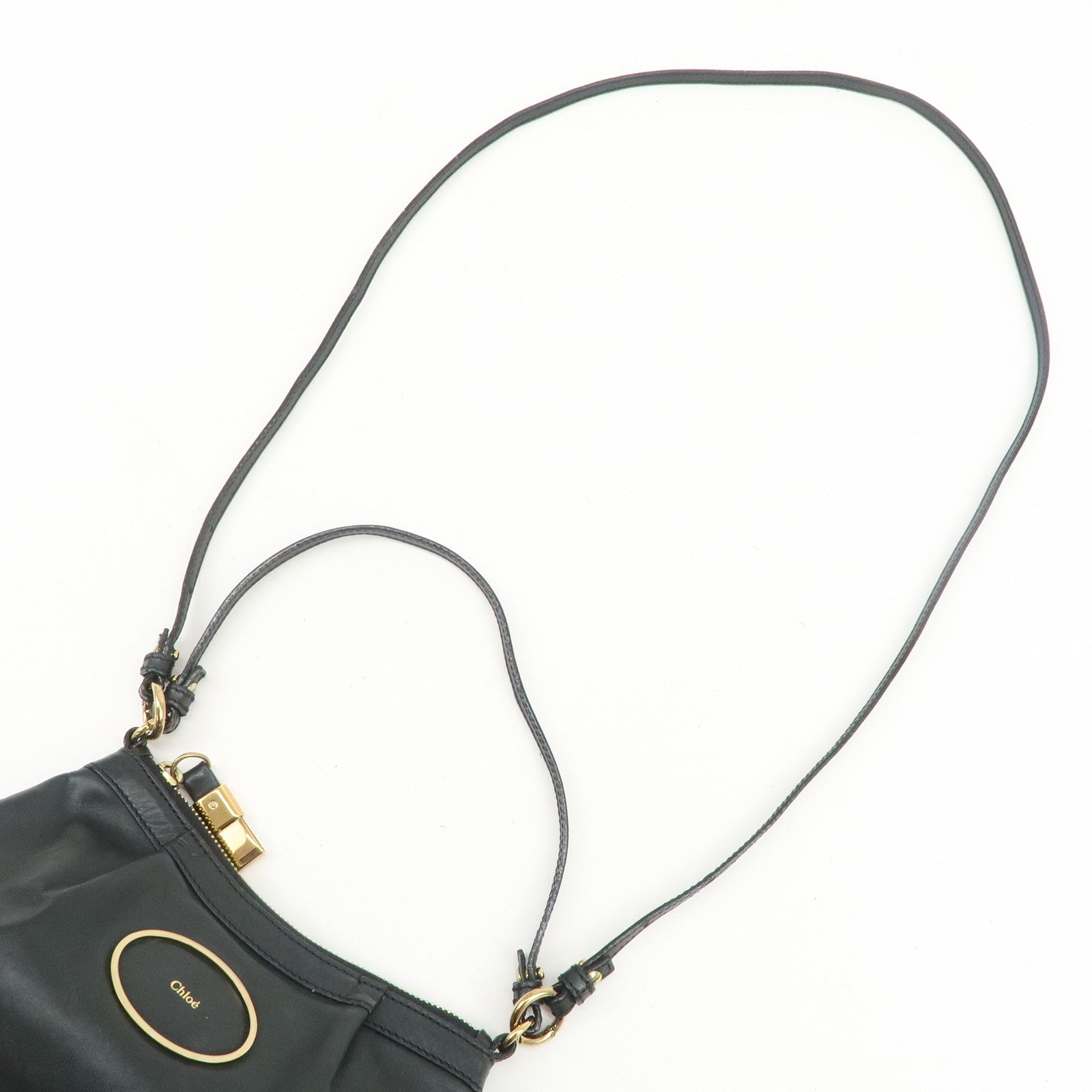 Chloe Victoria Leather 2Way Bag Hand Bag Shoulder Bag Black