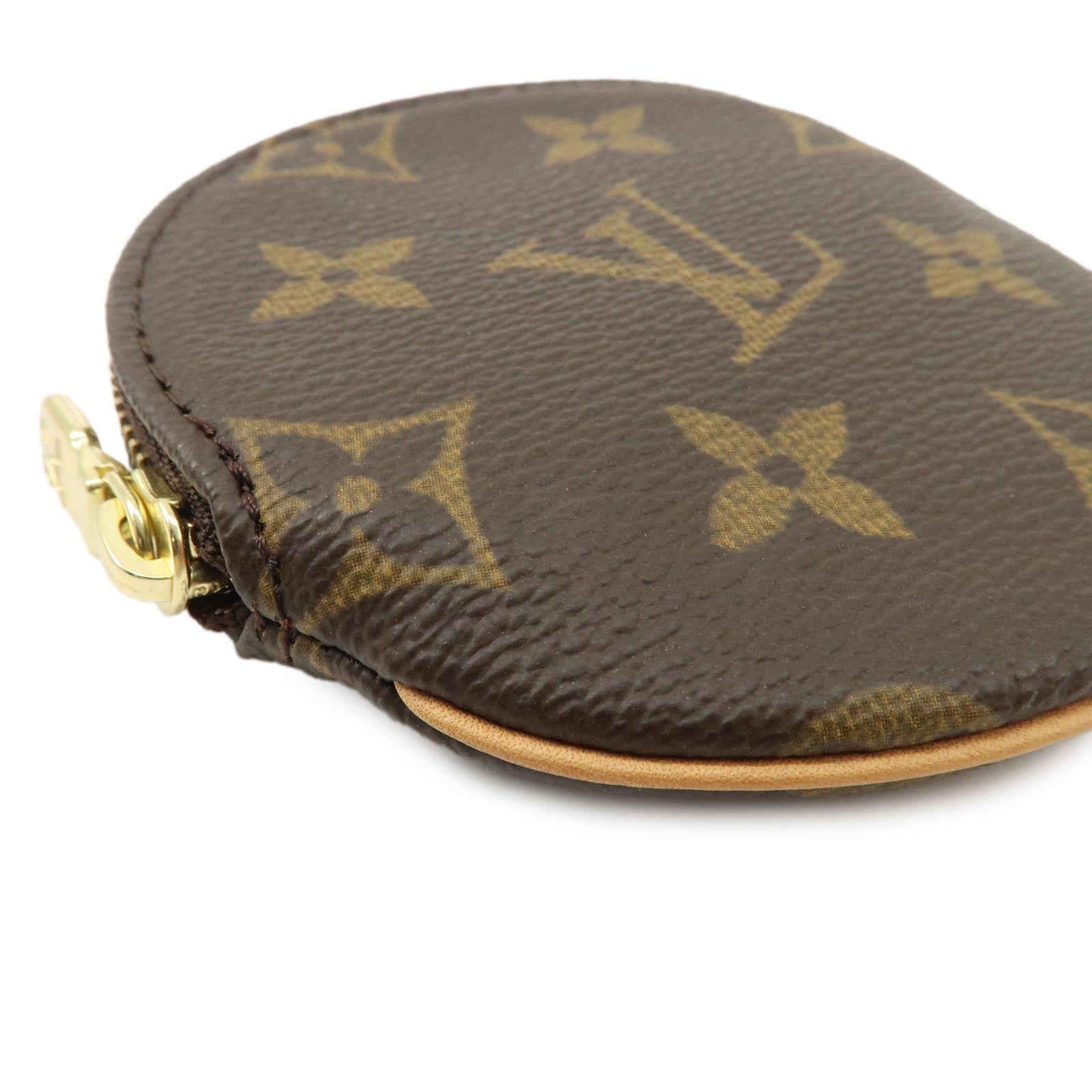 Louis Vuitton Monogram Porte Monnaie Rond Coin Case Brown M61926 Used