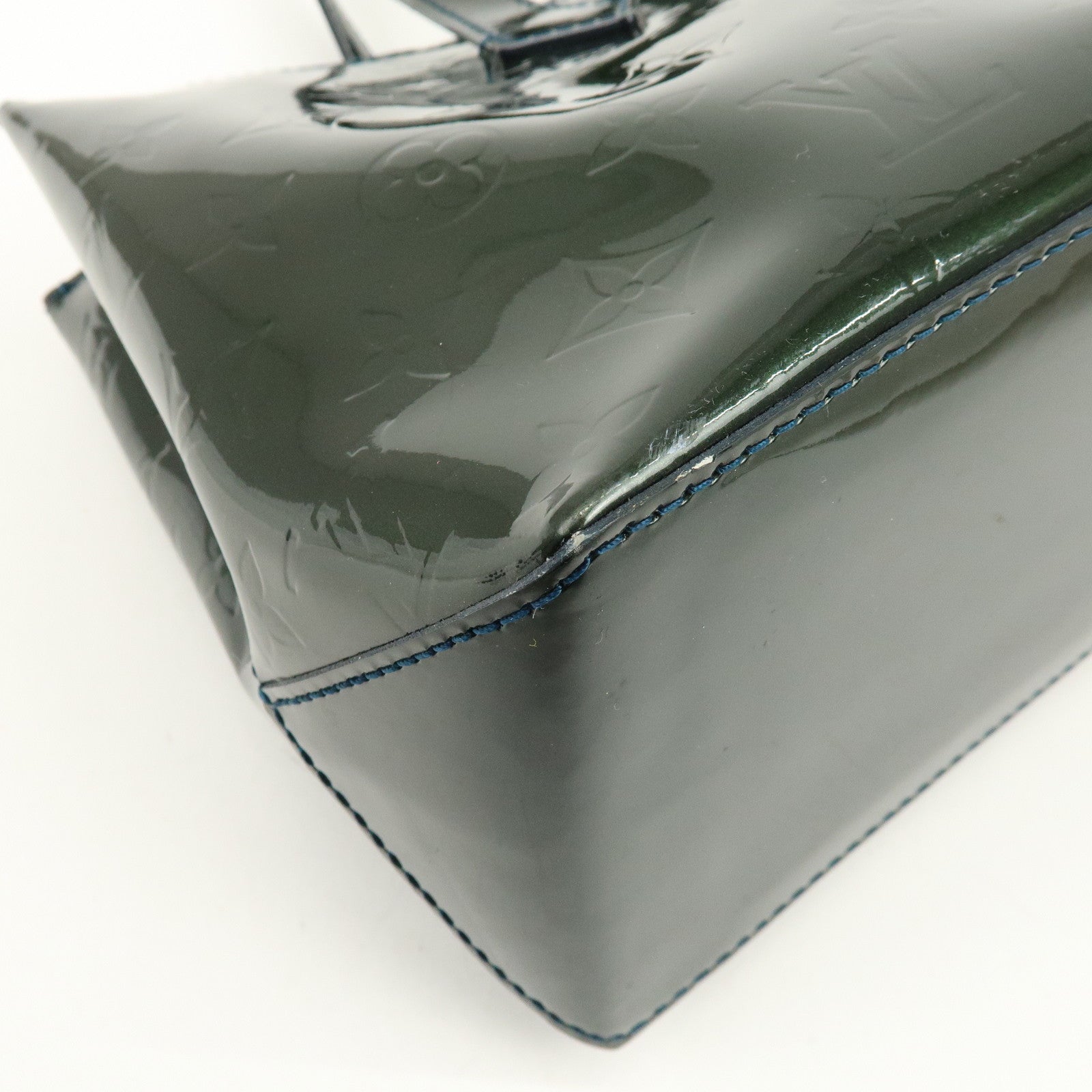 Louis Vuitton Monogram Vernis Wilshire PM Hand Bag Bleu Nuit M93684