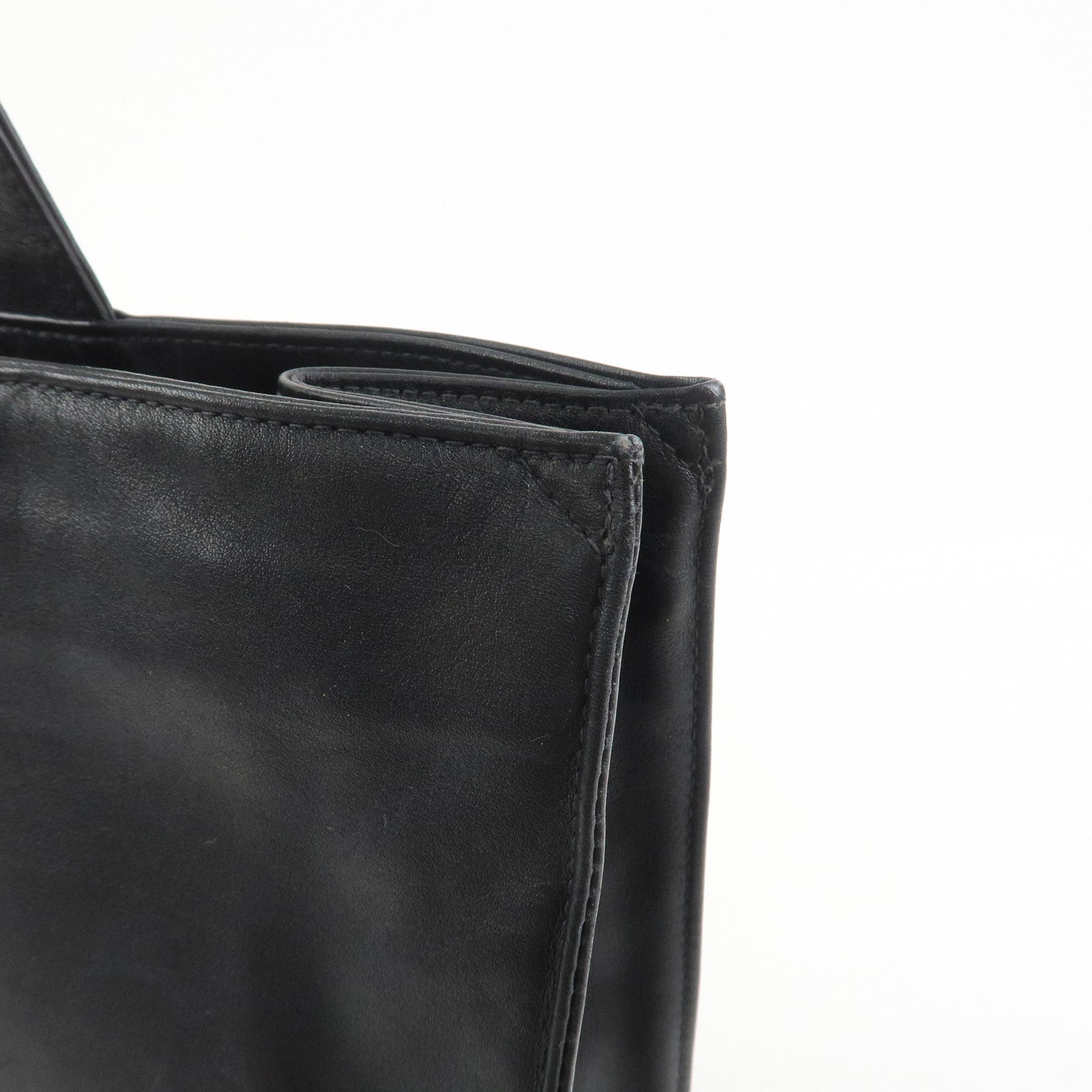 CHANEL COCO Mark Calf Leather Tote Bag Shoulder Bag Black