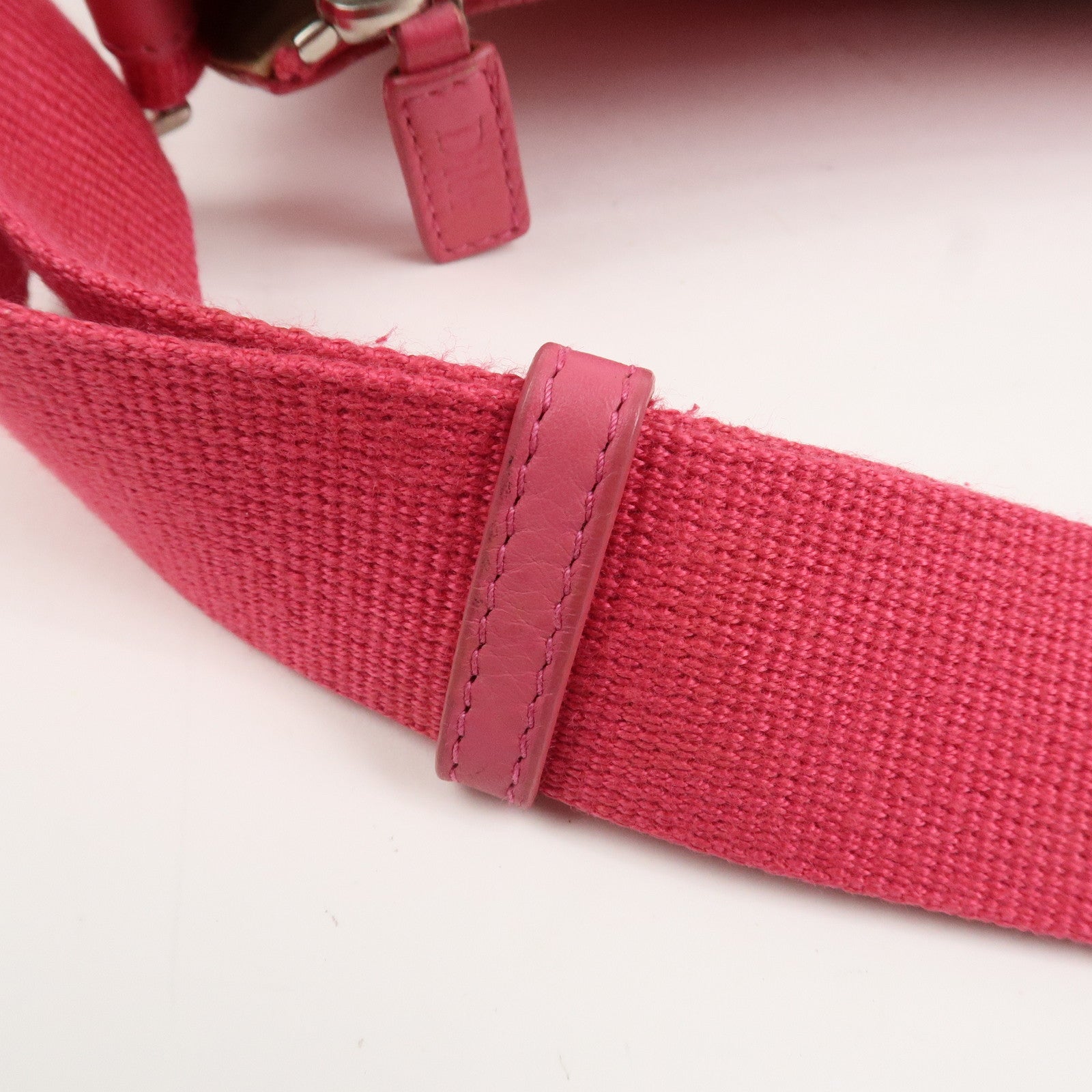 Christian Dior Trotter Canvas Leather Shoulder Bag Beige Pink