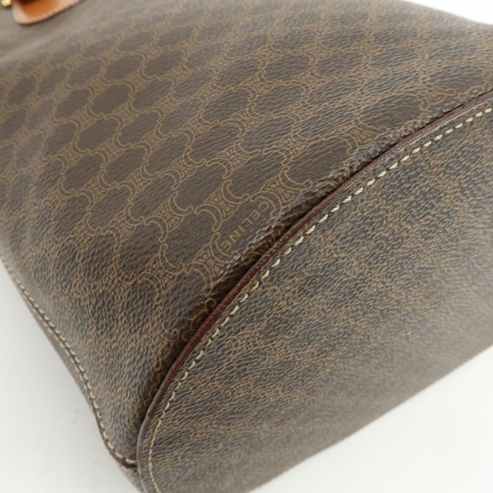 CELINE Macadam PVC Leather Tote Bag Shoulder Bag Brown