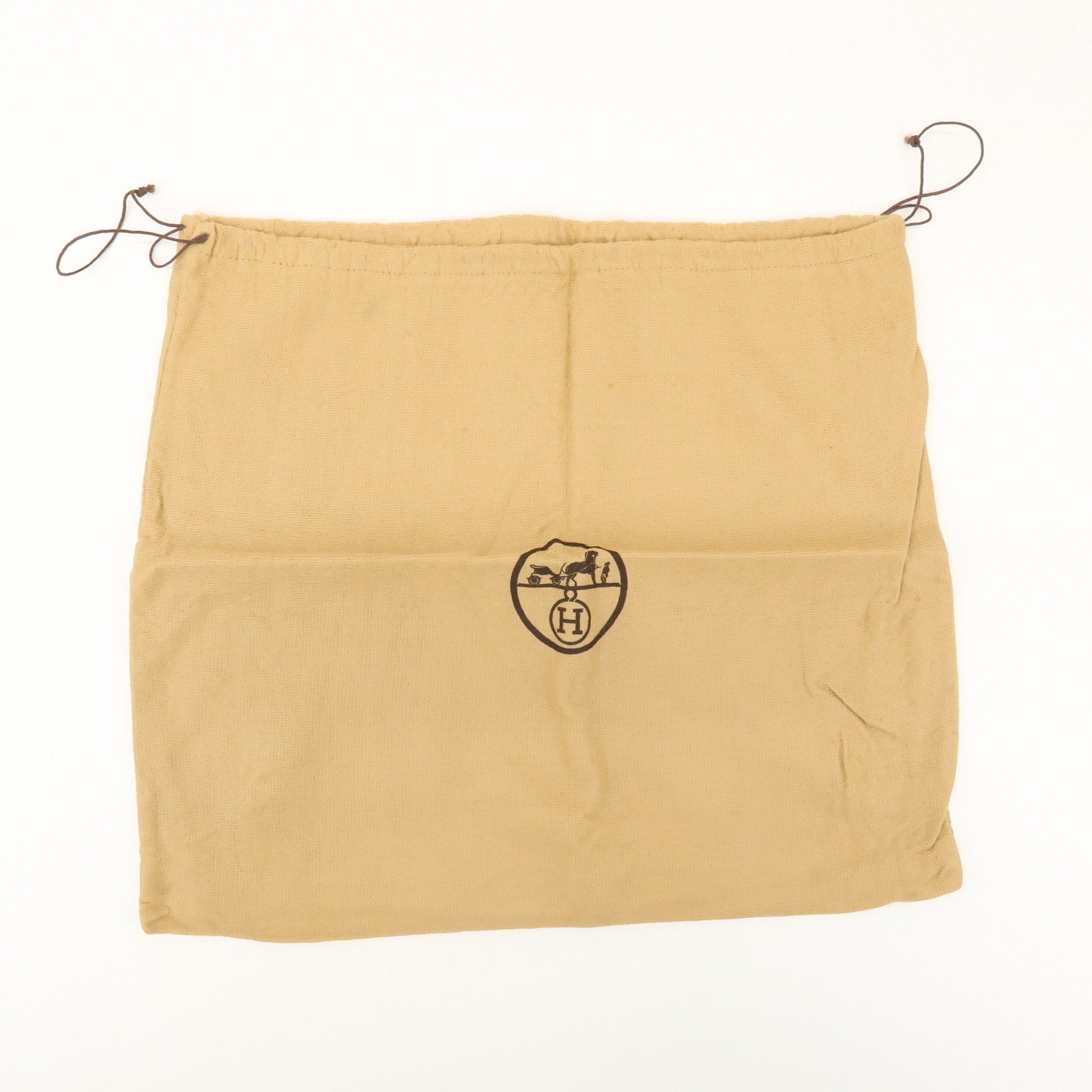 HERMES Set of 8 Drawstring Style Dust Bag Storage Bag Beige Brown
