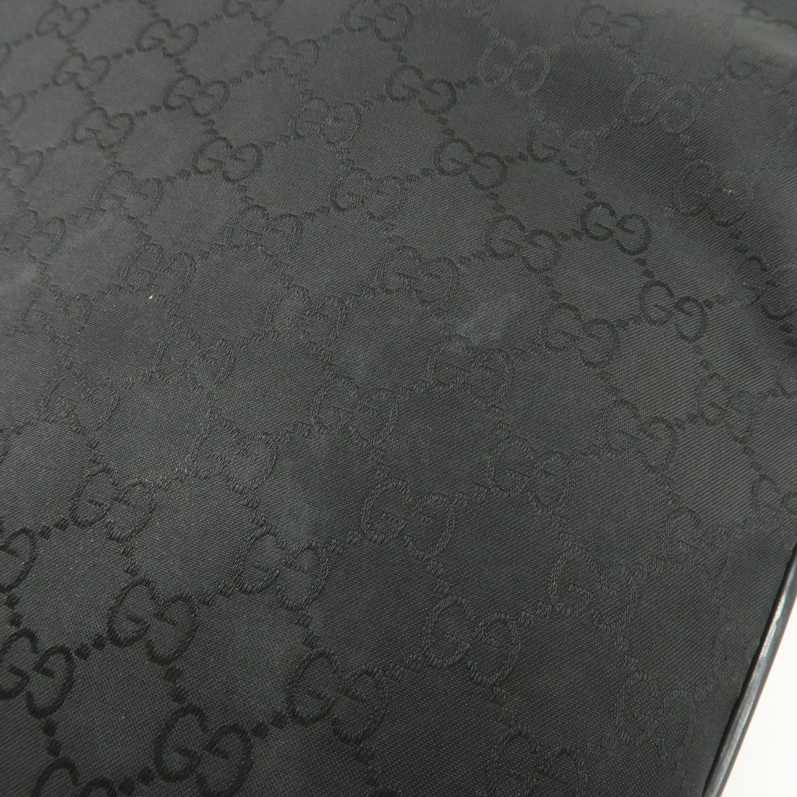 GUCCI Sherry GG Nylon Leather Shoulder Bag Black 509639