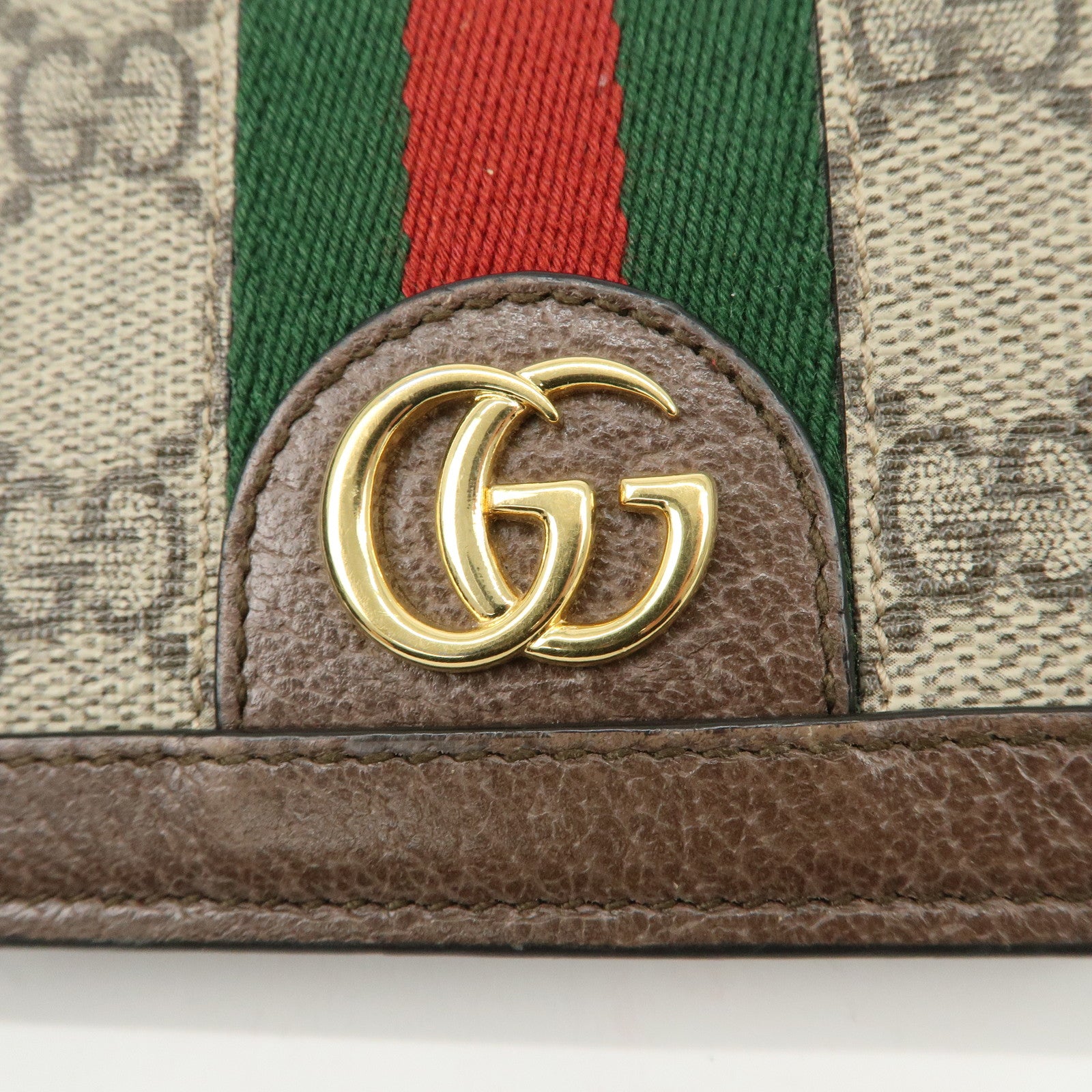 GUCCI Ophidia GG Supreme Leather Bi-Fold Wallet Beige 523155
