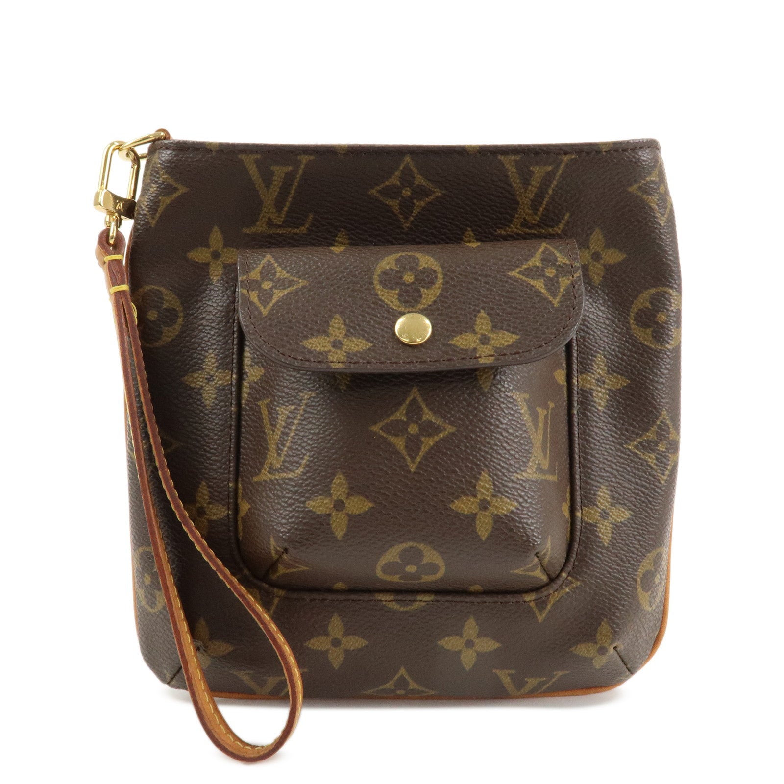 Louis Vuitton Monogram Partition Pouch Wristlet Bag M51901 Used