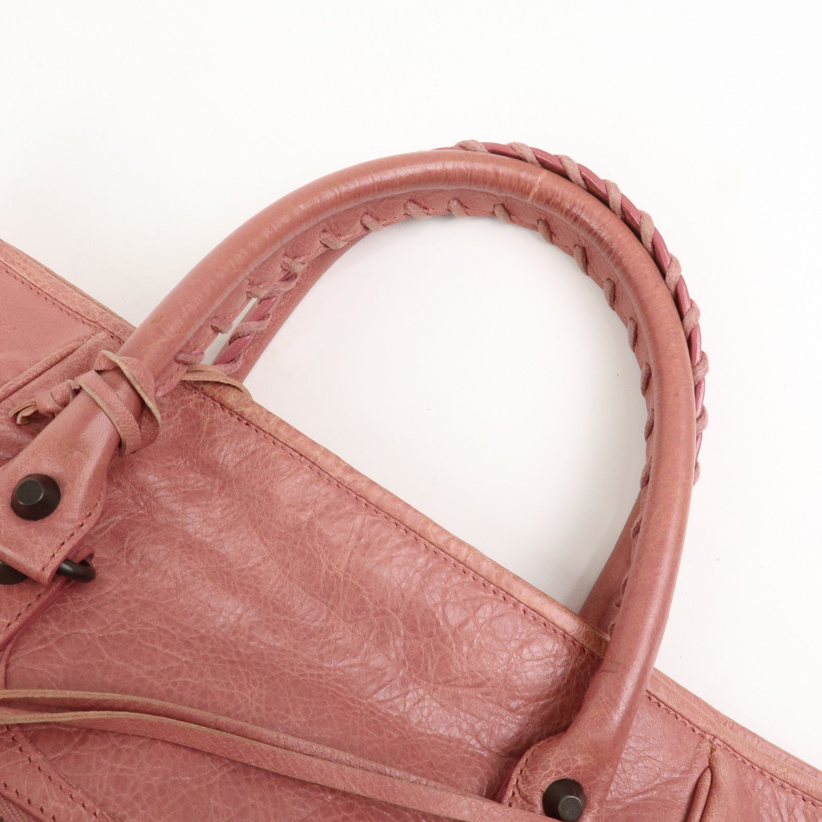 BALENCIAGA The Sunday Leather Tote Bag Hand Bag Pink 228750