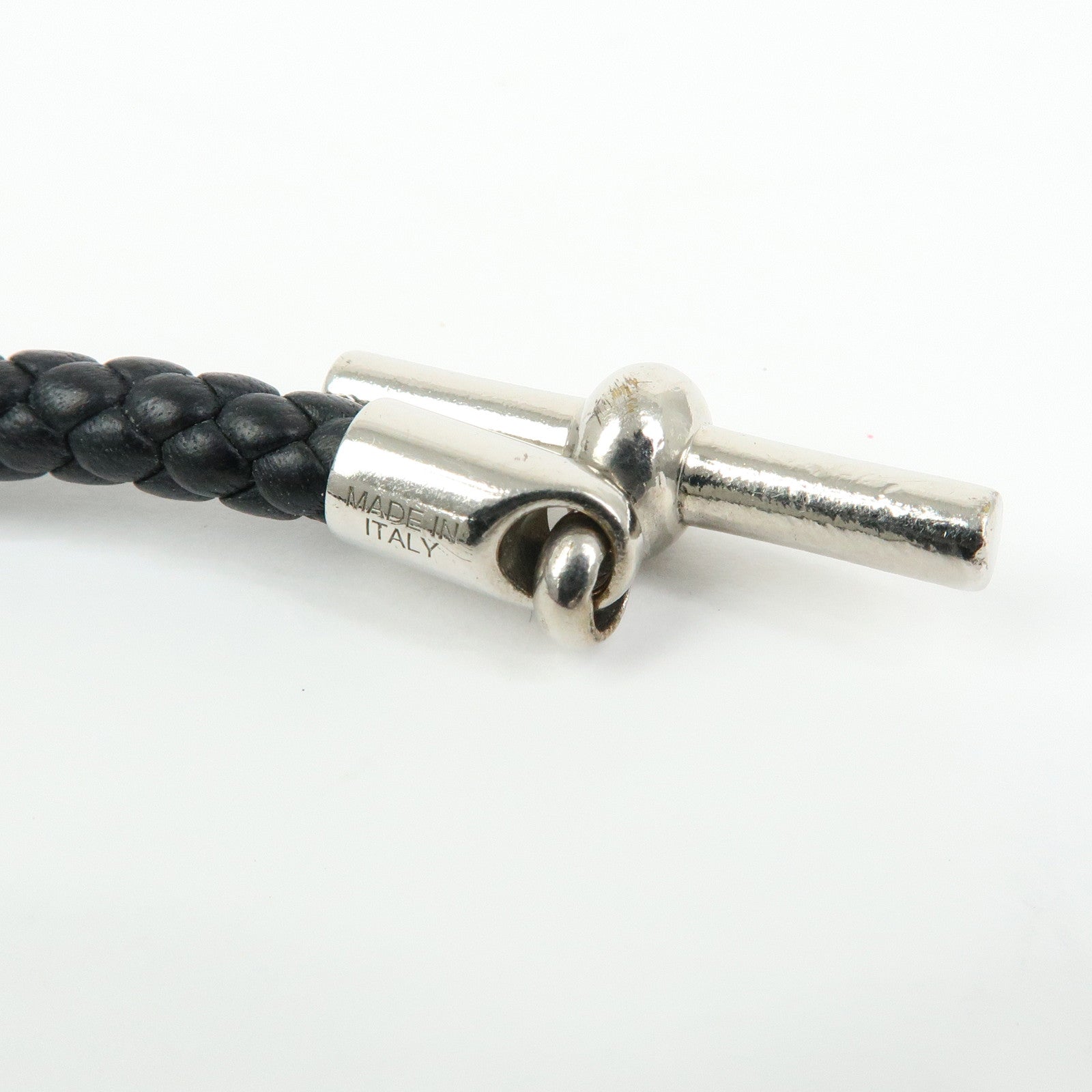 HERMES Glenan H Tresse en Veau Swift Leather Bracelet Black