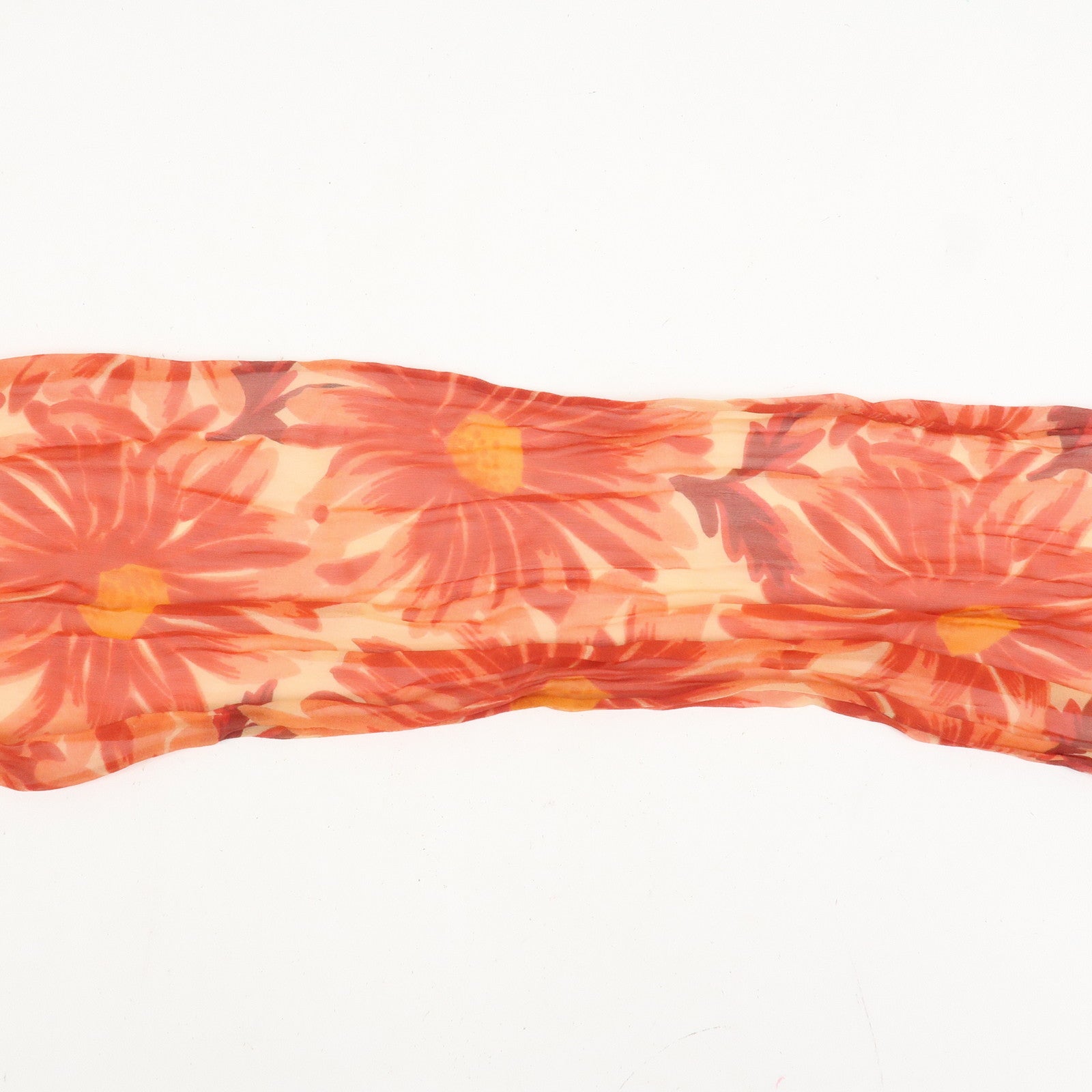 Louis Vuitton Monogram Silk Cotton Nylon Scarf Flower Print Orange