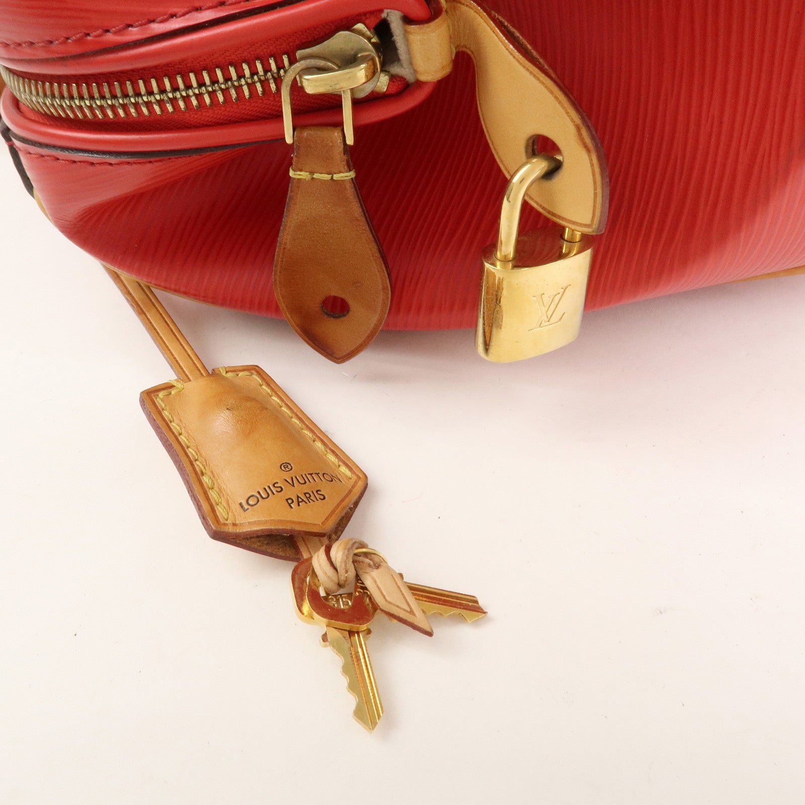 Louis Vuitton Epi Leather Dock PM Hand Bag Coquelicot M93246