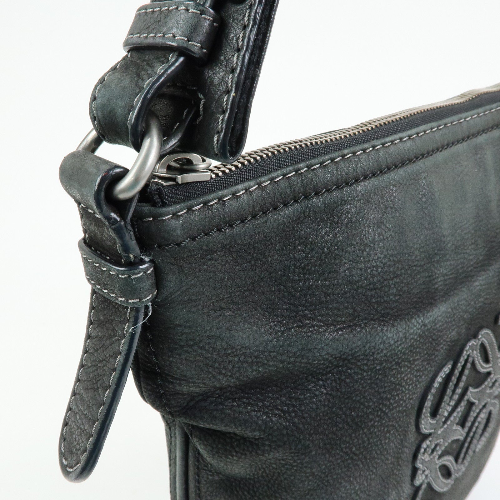 LOEWE Anagram Calf Leather Shoulder Bag Crossbody Bag Black