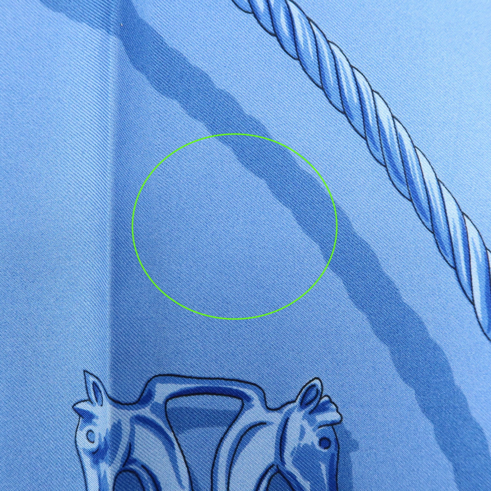 HERMES Carre 90 Silk 100% LES CAVALIERS D'OR Scarf Light Blue