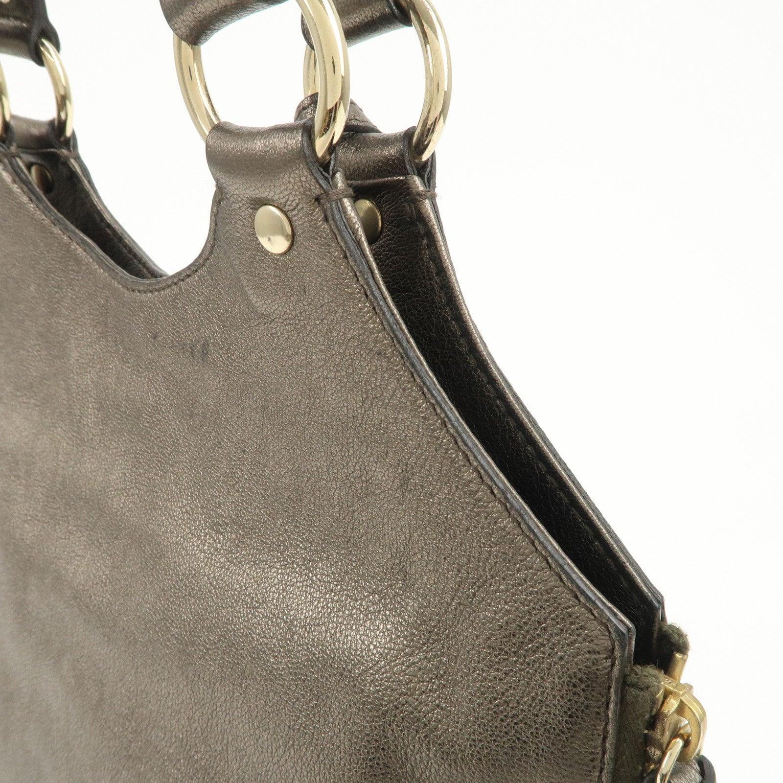 SAINT LAURENT Metropolis Rive Gauche Leather Tote Bag 177739