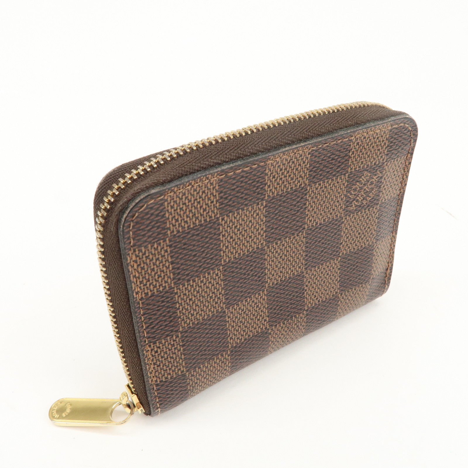 Louis Vuitton Damier Zippy Round Coin Purse Damier Ebene N60213